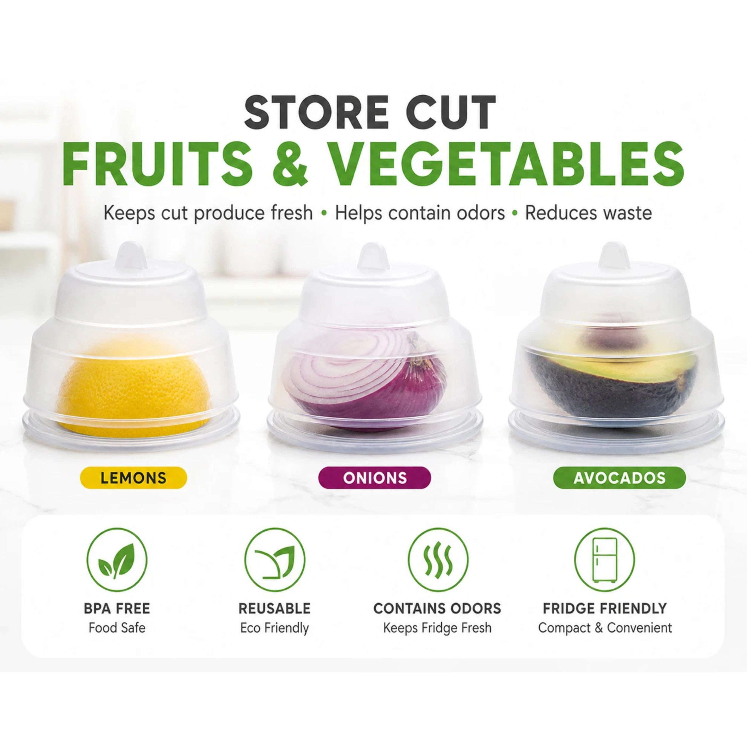 Home Collection Collapsible Lemon Keeper Onion Saver Food Container
