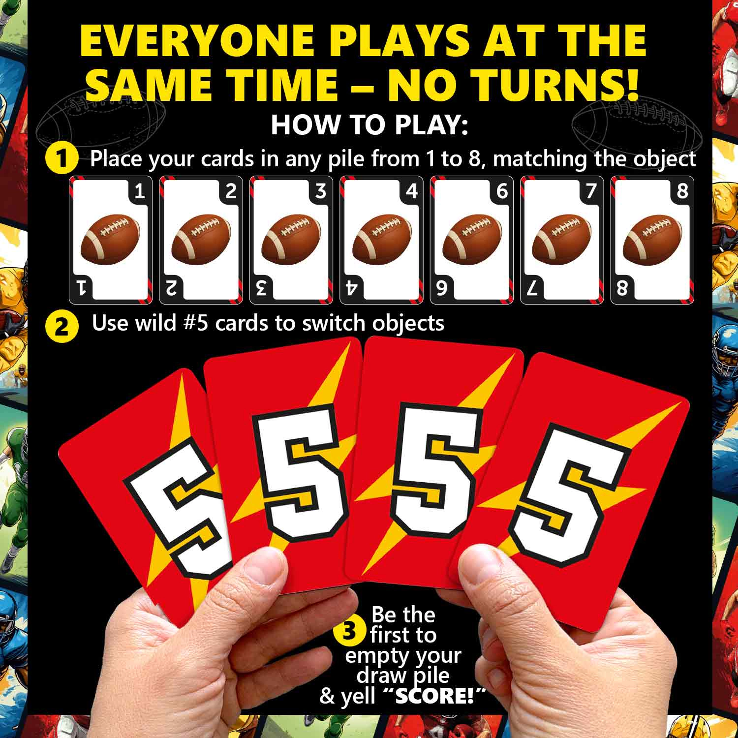 QUOKKA Fast-Paced Card Game for Kids & Adults, Number Sequence Action 2–8 Players