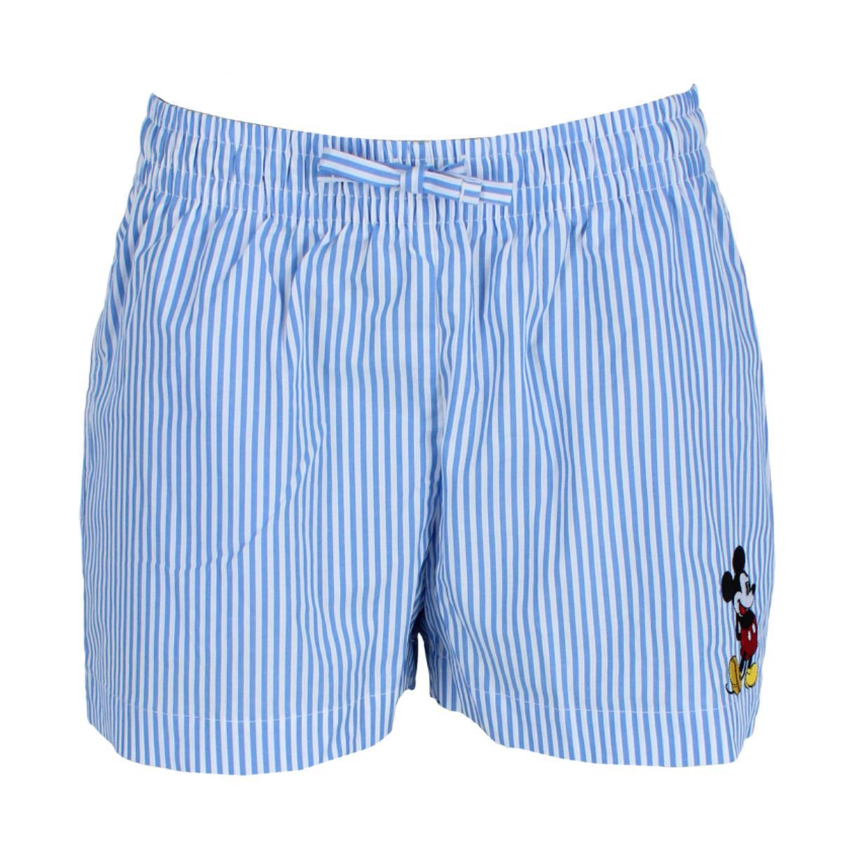 Jerry Leigh Women's Elevated Mickey Mouse Embroidered Striped Short