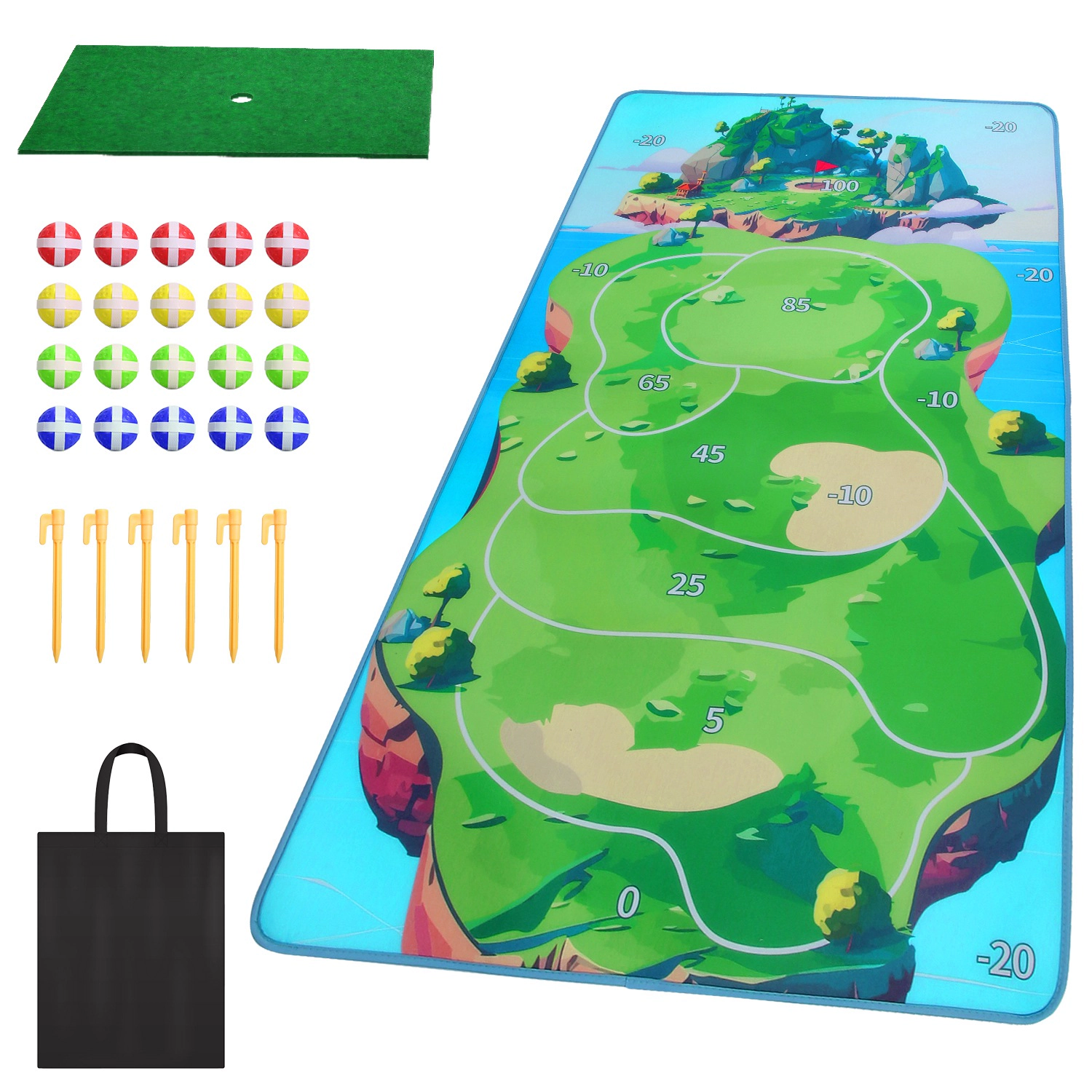 GBruno Indoor Outdoor Golf Practice Mat Game Set