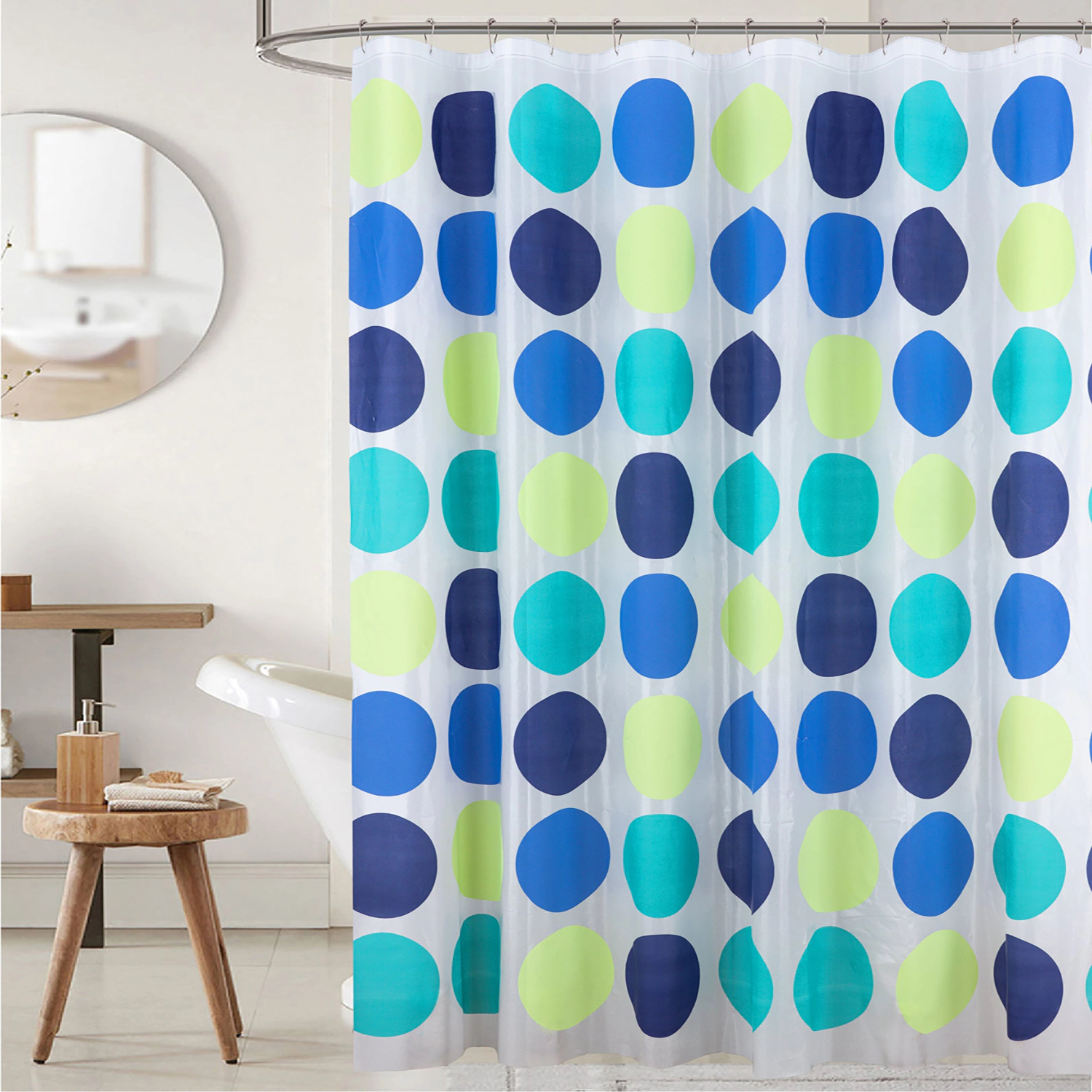 RT Designers Collection 90 GSM Printed Peva Glit Dorothy Shower Curtain 70" x 72" Blue