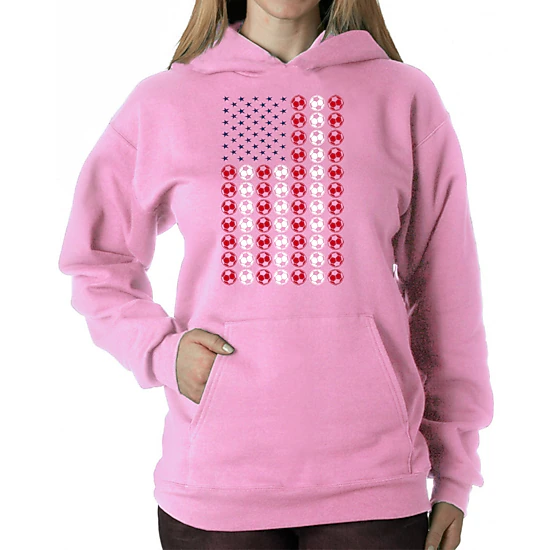 LA Pop Art Soccer Flag - Women's Word Art Hooded Sweatshirt