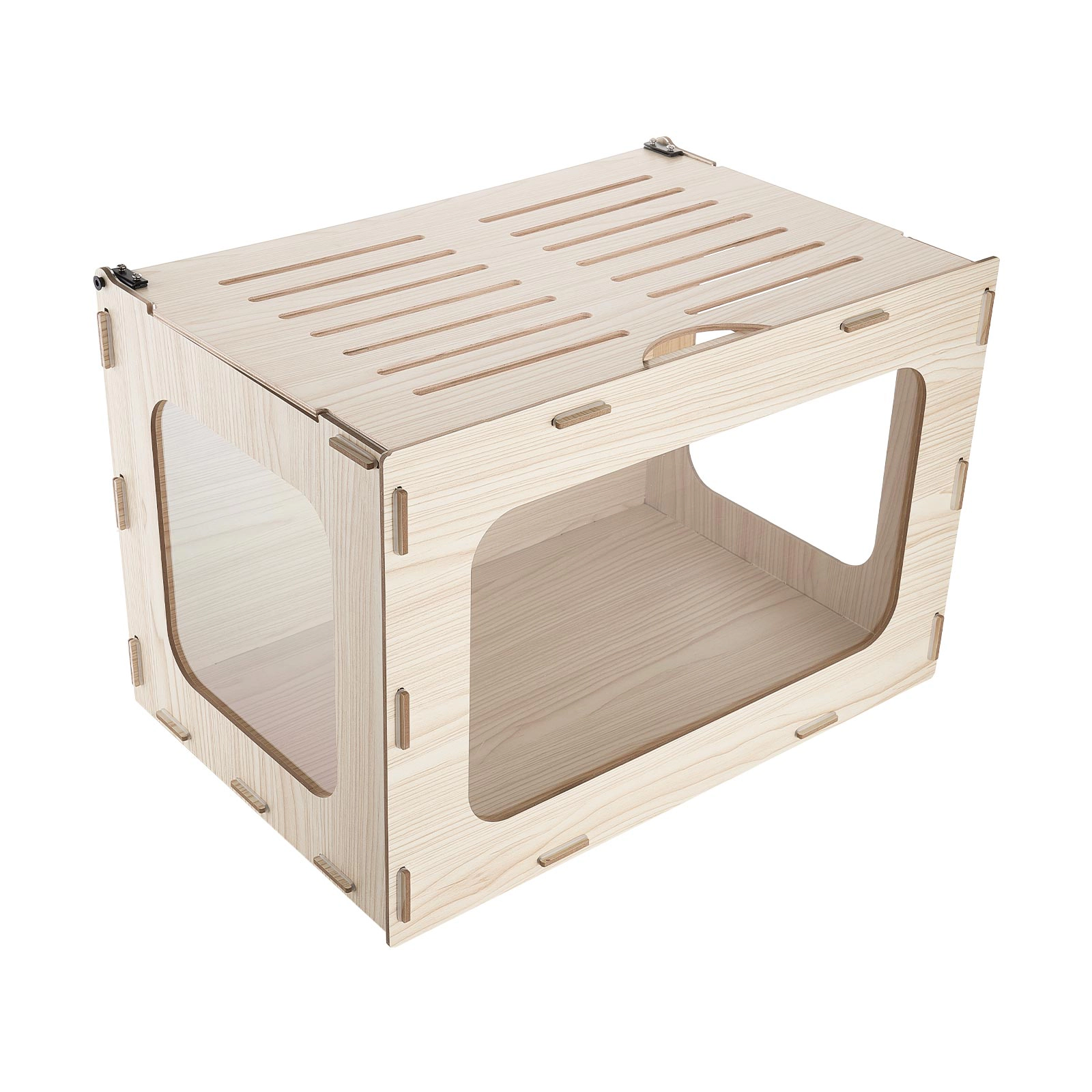 HONGGE Wooden Hamster Cage 270° Viewing Hamster Habitat Chewproof Acrylic Small Animal Cage with Openable Top Large Pet