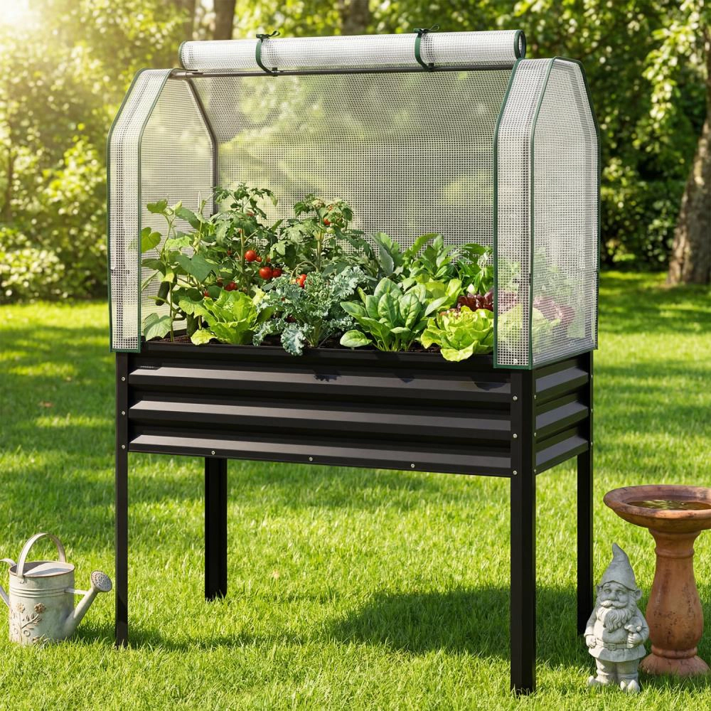 Hivvago Elevated Raised Garden Bed with Greenhouse