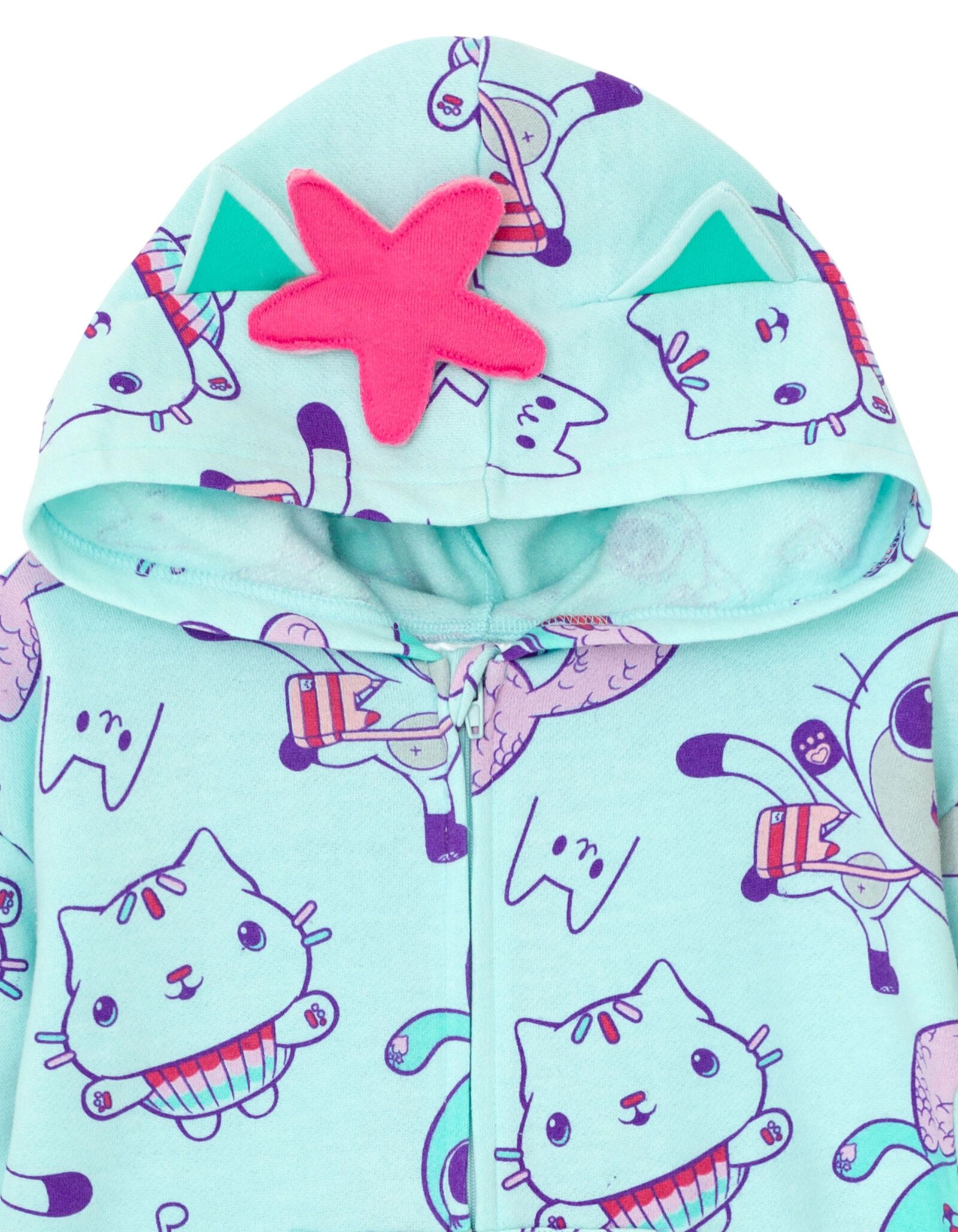 Dreamworks Gabby's Dollhouse Girls' Cosplay Fleece Hooded One Piece
