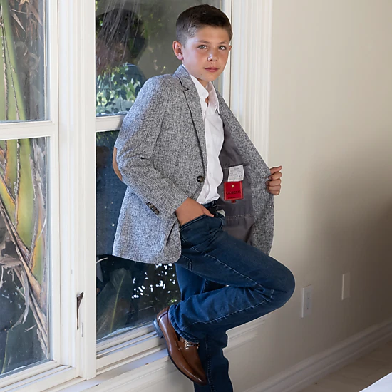Gioberti Boy's Lightweight Formal Tweed Blazer Jacket