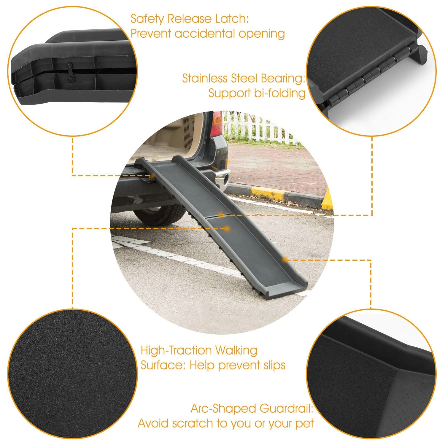 GBruno Foldable Non-Slip Pet Ramp For Cars