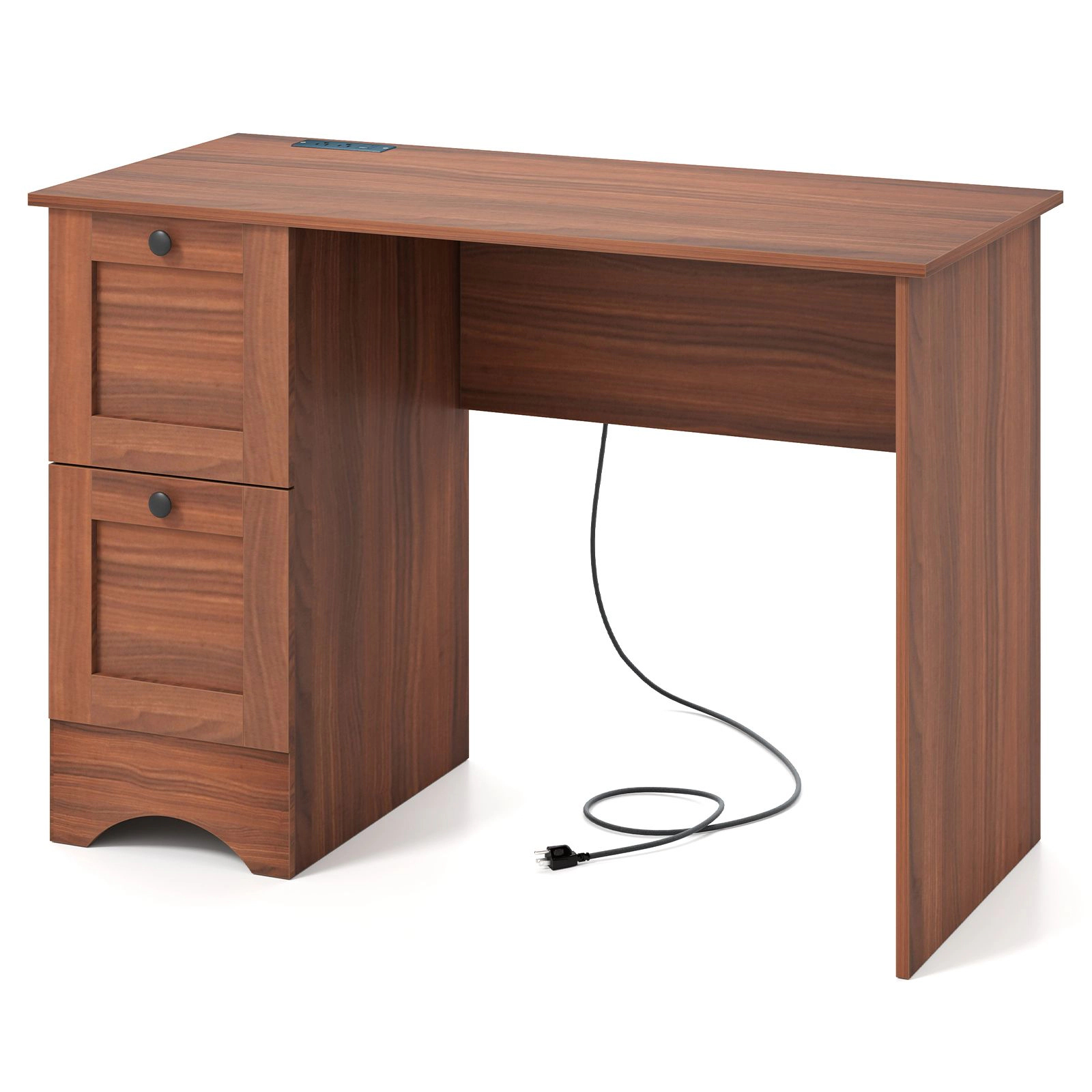 SlickBlue Modern Study Desk with USB Ports, Type-C Outlet and Cable Management