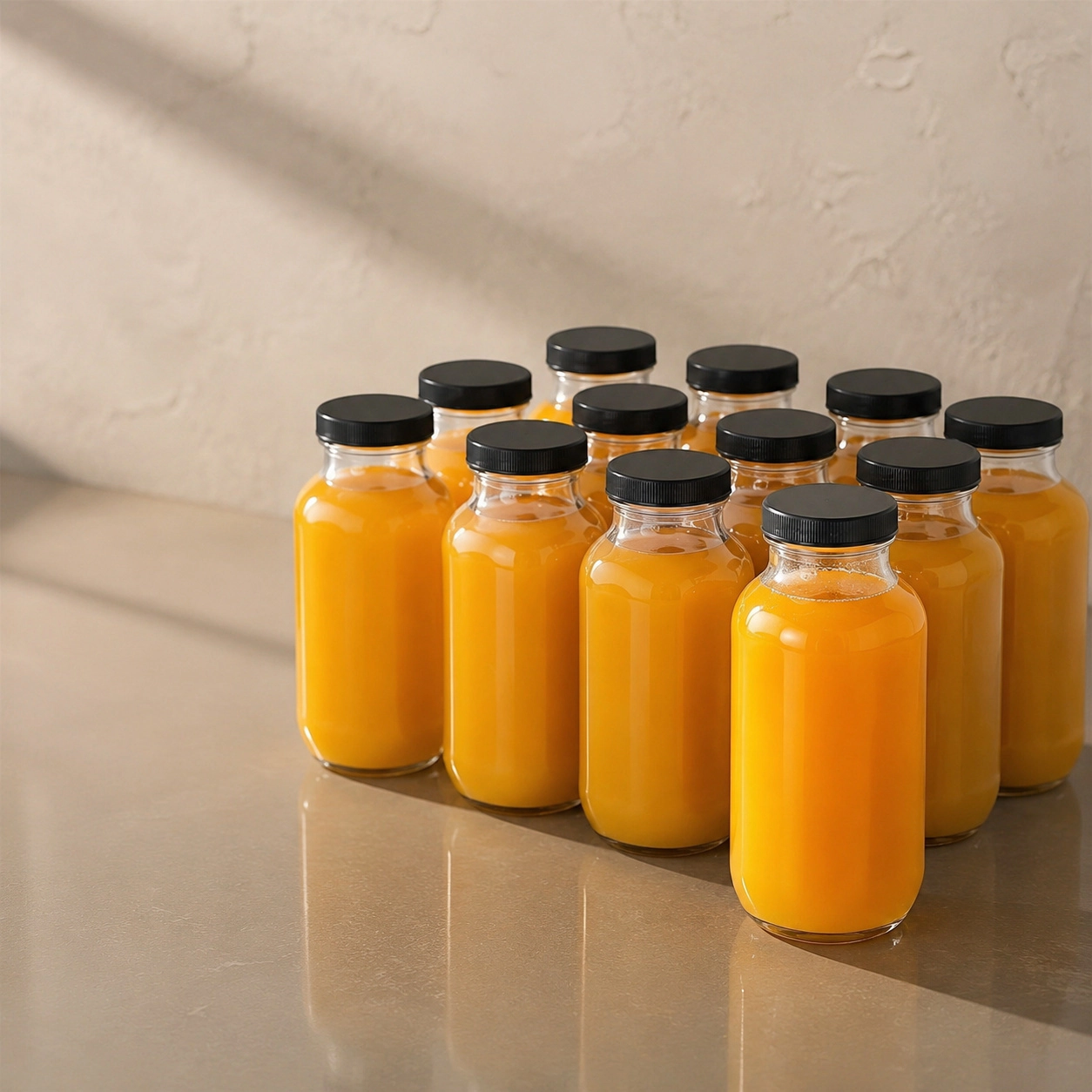 WZK 10-Pack Reusable Airtight Lids Glass Juice Bottles