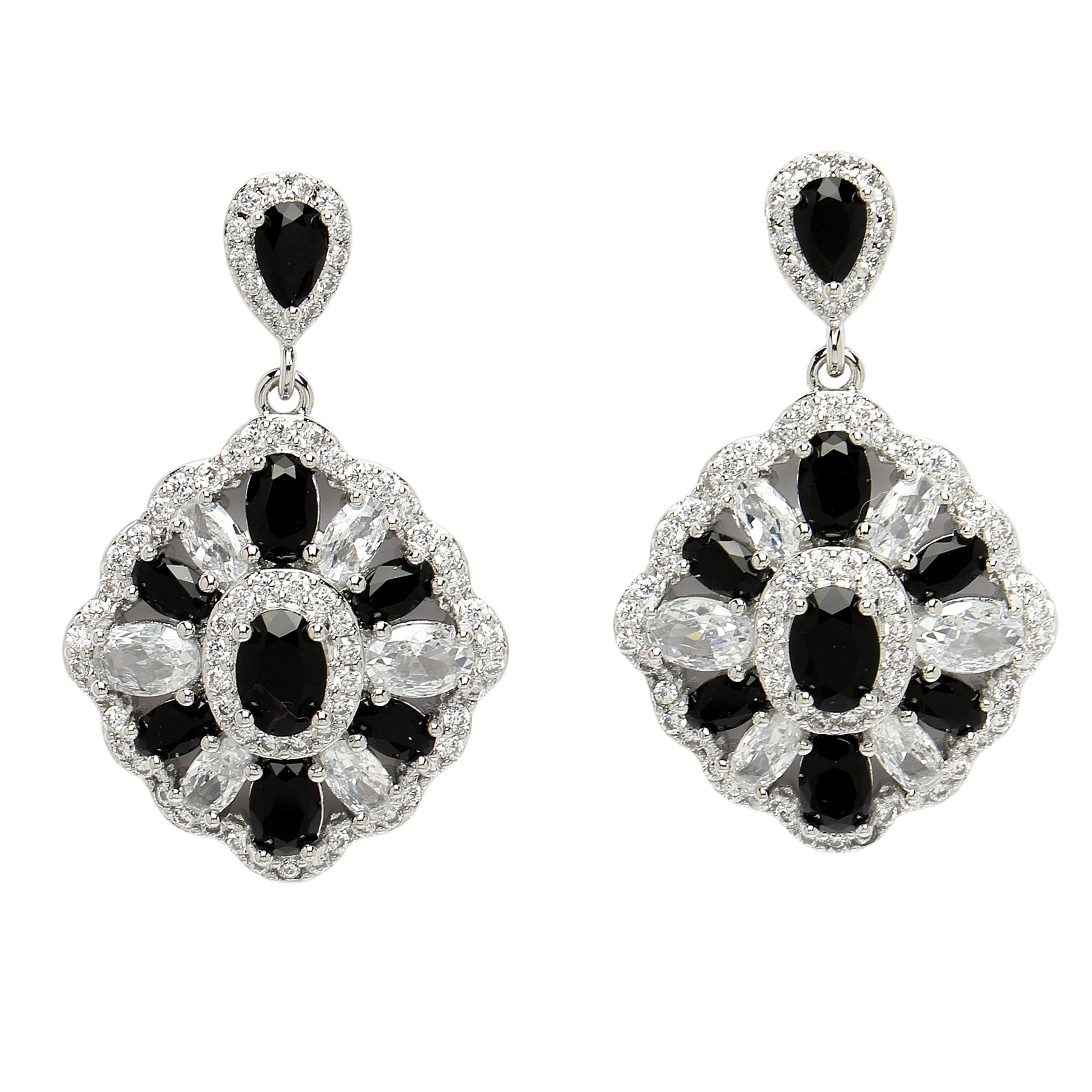 AGP PARIS Womens Diva Collection Cubic Zirconia Statement Drop Earrings