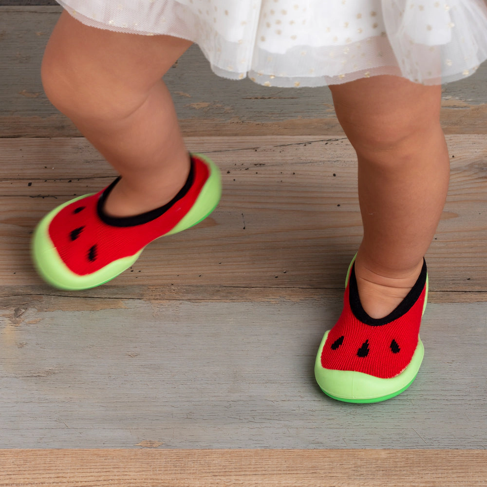 Komuello Toddler Boy Girl First Walk Sock Shoes Flat Watermelon