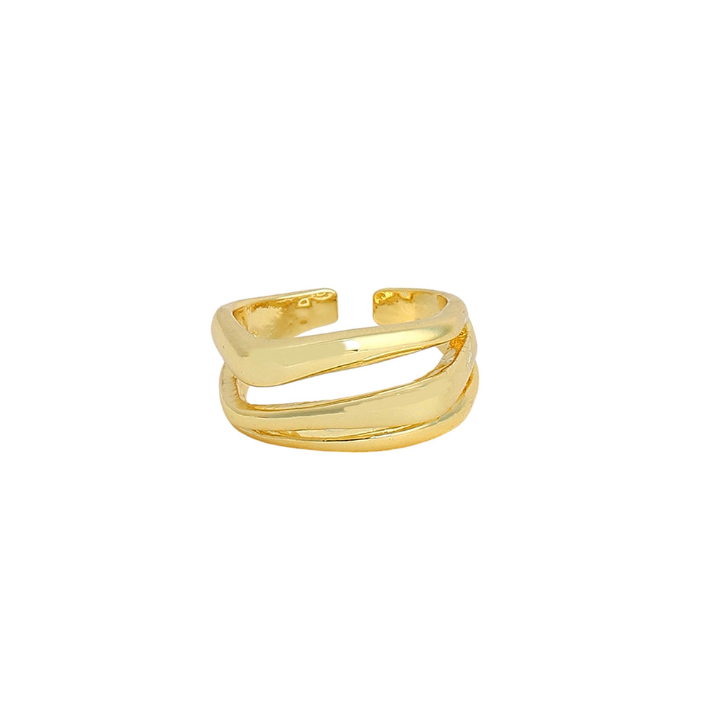 SOHI Women's California Gold the Baroque Statement Ring