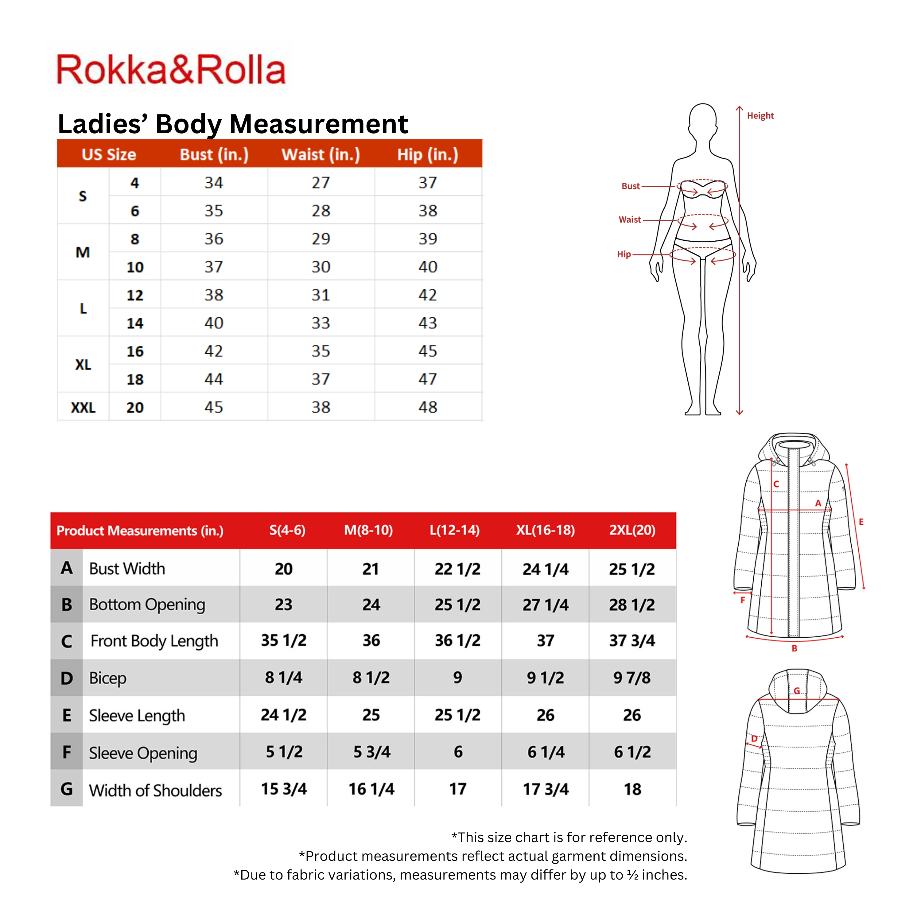 Rokka&Rolla Womens Long Puffer Jacket With Fleece-lined Hood