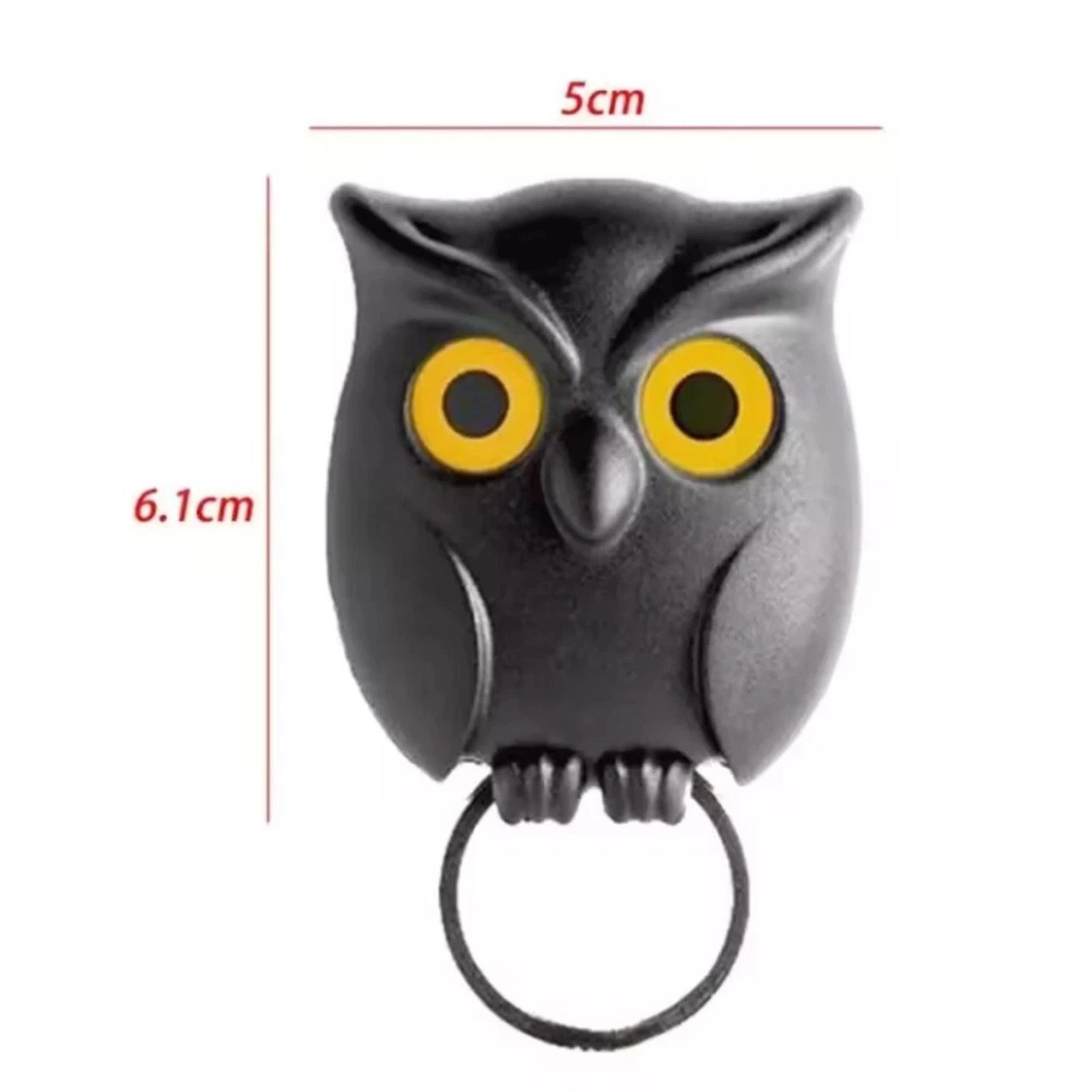 Home Collection Pack of 3 Owl Key Hanger Hooks Auto Open Close Eyes Wall Key Holder