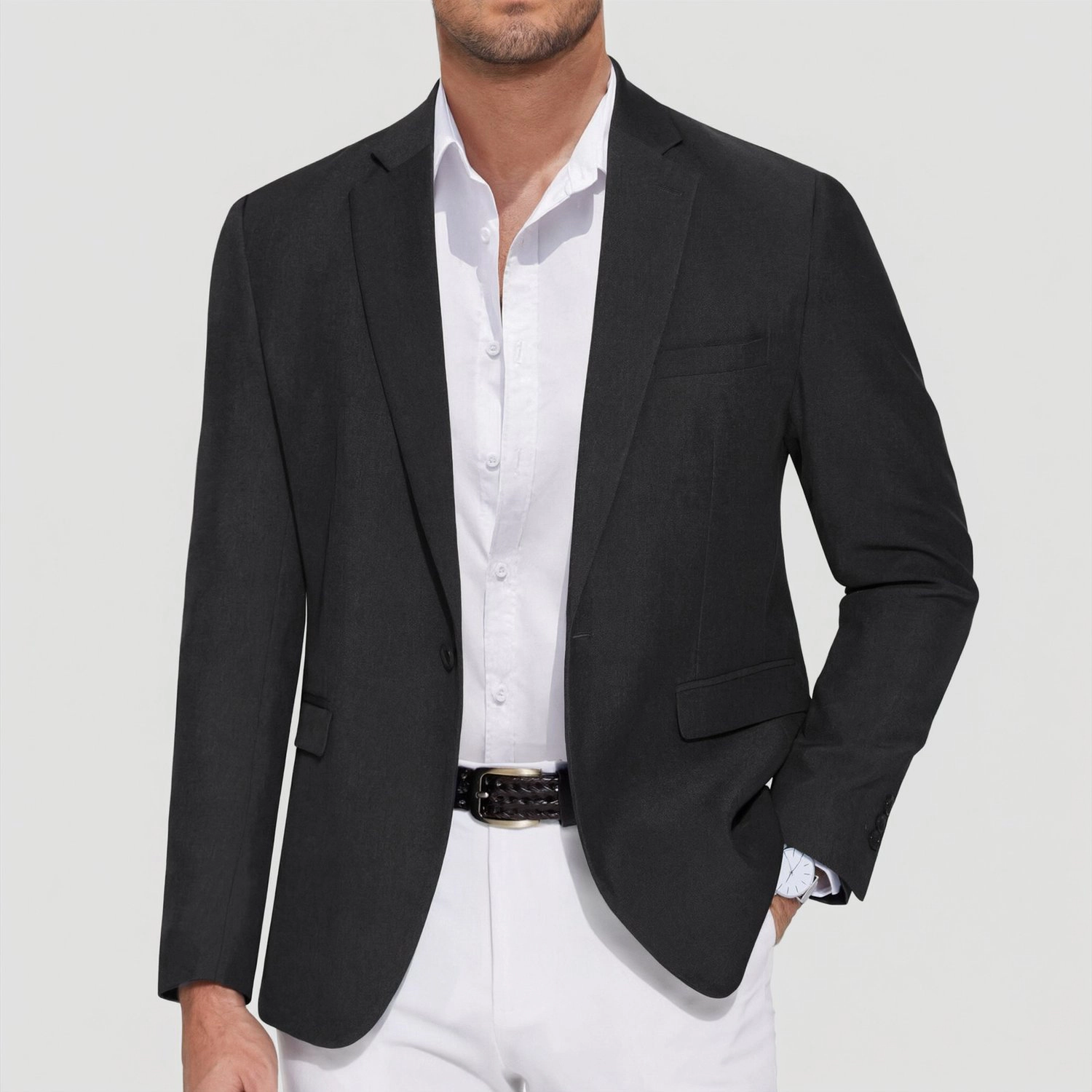 COOFANDY Mens Wine Red Notch Lapel Blazer Long Sleeve Slim Fit Sport Coat Jacket