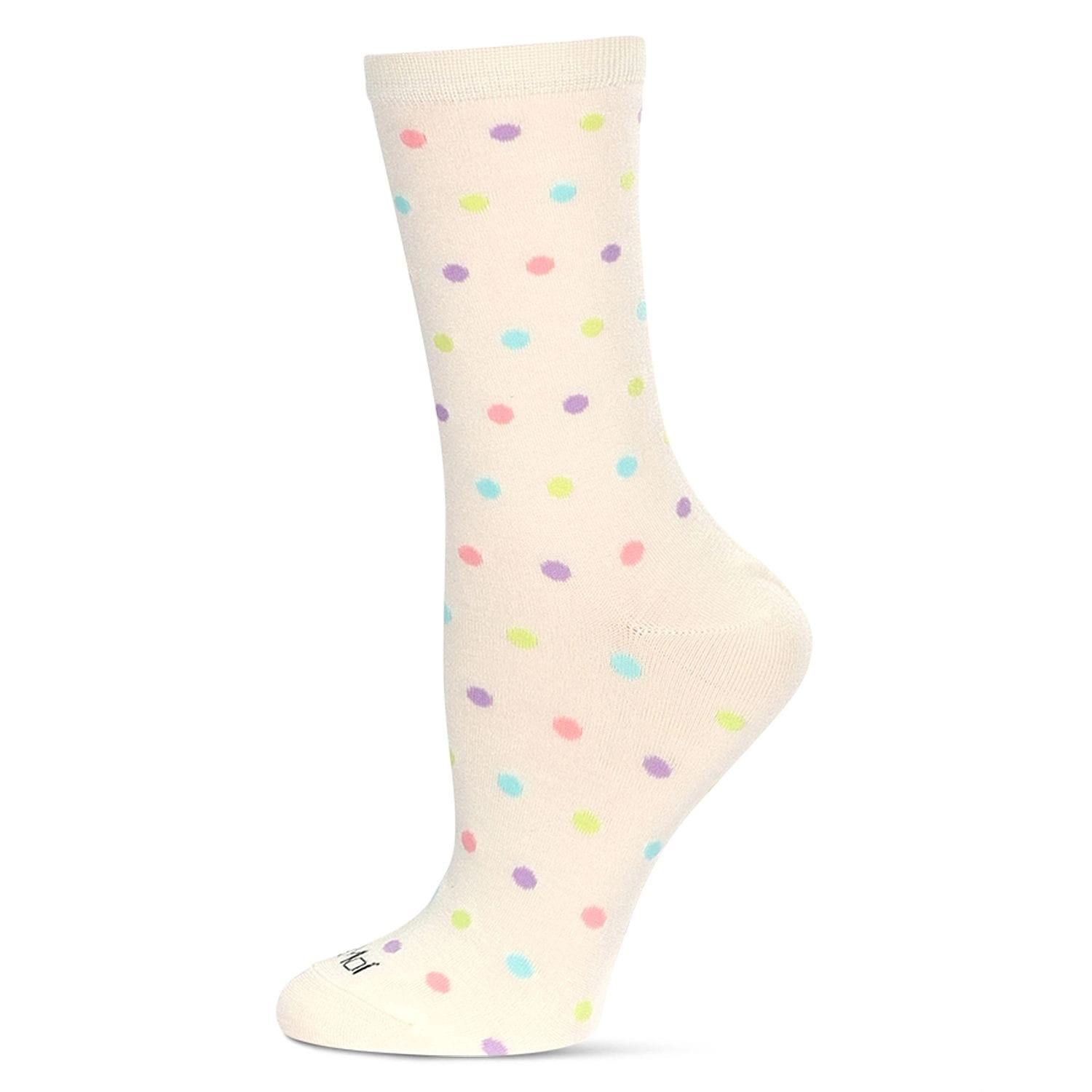 MeMoi Women's Multi Dots Bamboo Crew Socks