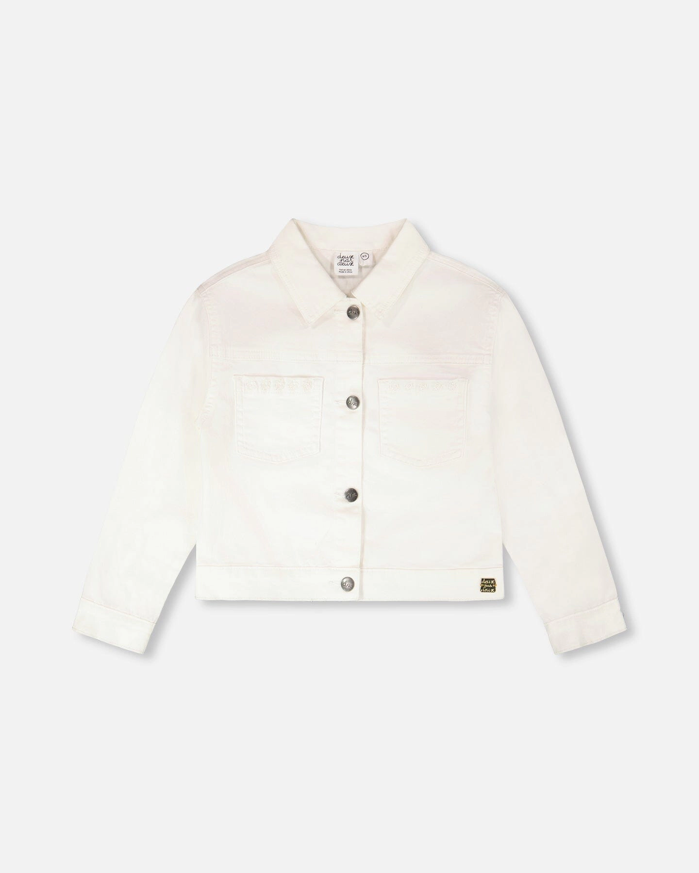 Deux par Deux Girls Denim Jacket with Embroidery