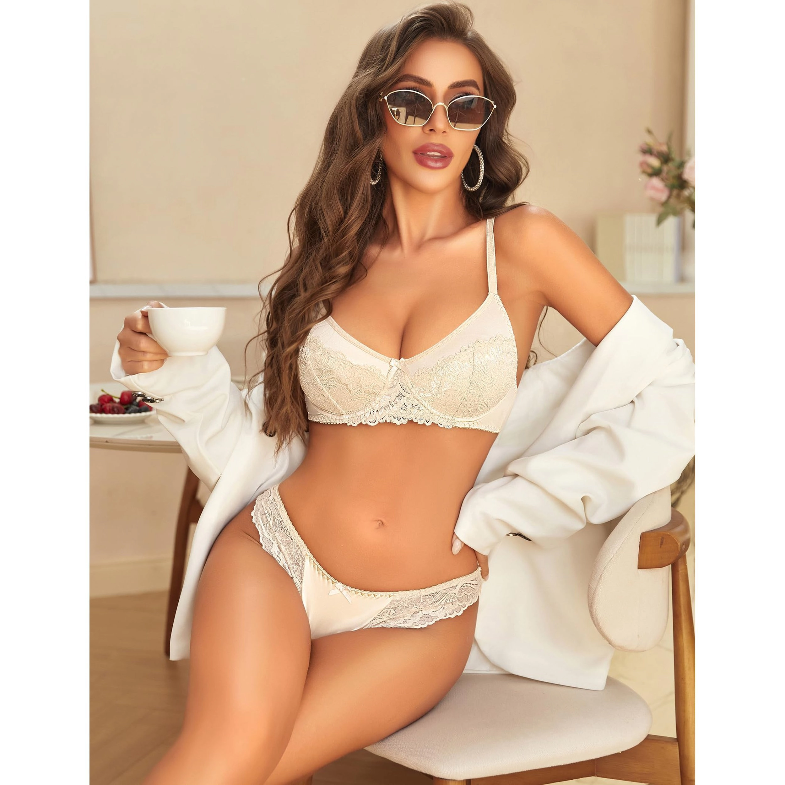 Avidlove Women's Lace Bra and Panty Set
