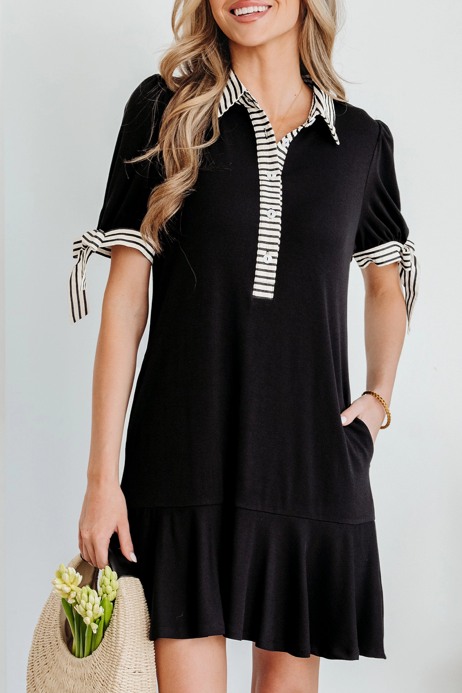 Threaded Pear Women's Mckenzie Sleeve Shift Mini Dress
