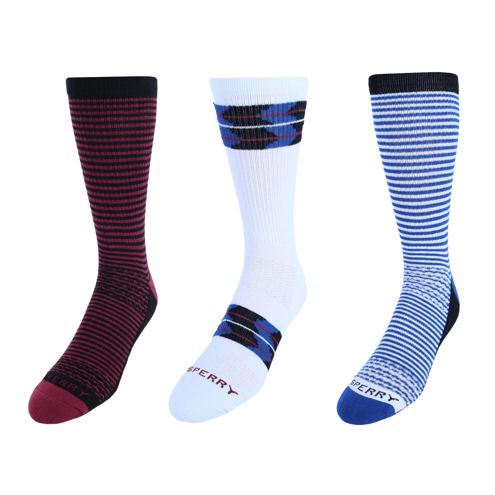 Sperry Men's Super Soft Cotton Boat Crew Socks (3 Pair Pack)