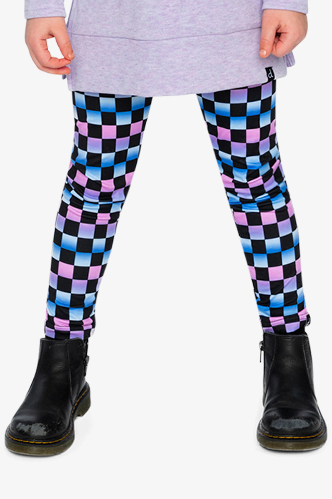 Deux par Girls Stretch Checkered Print Leggings