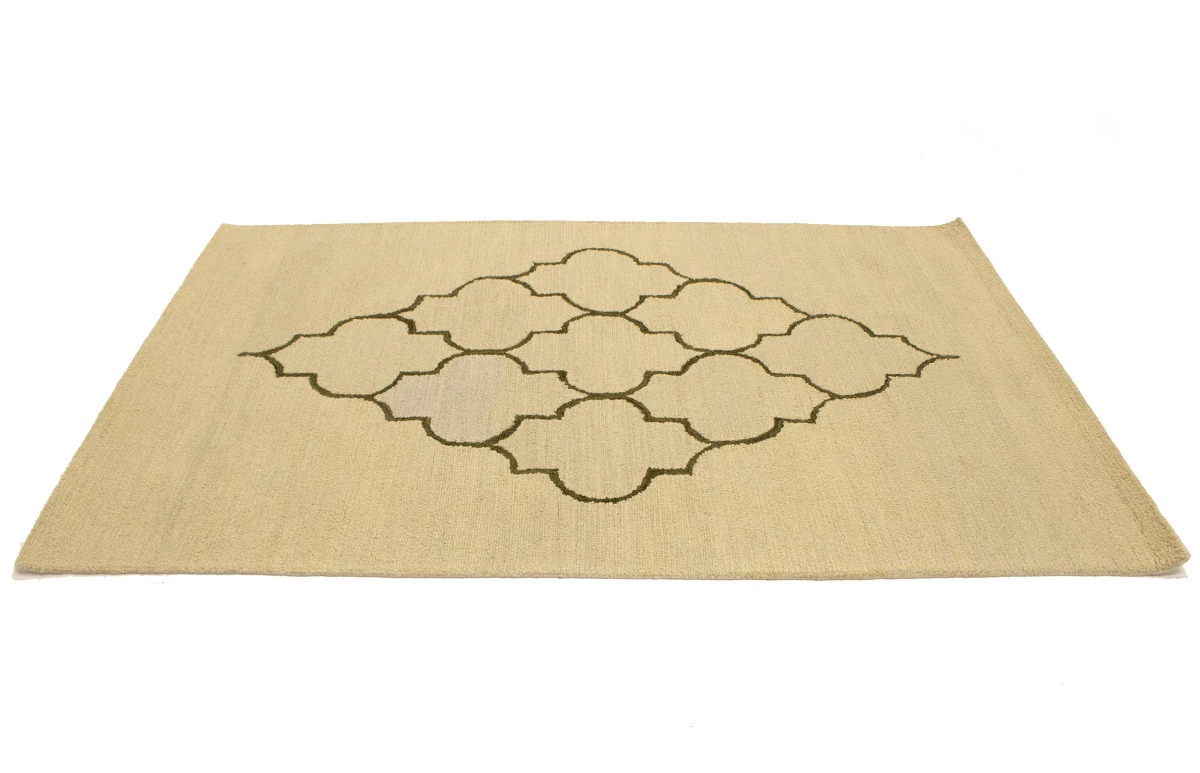 Magic Rugs 5'0 X 8'0 Cream & Brown Modern Hand-Tufted Wool Rug