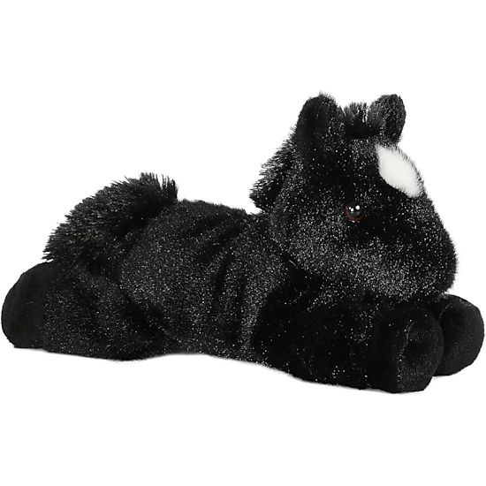 Aurora Mini Flopsie Beau Black Stallion Horse 8-Inch Stuffed Animal Plush