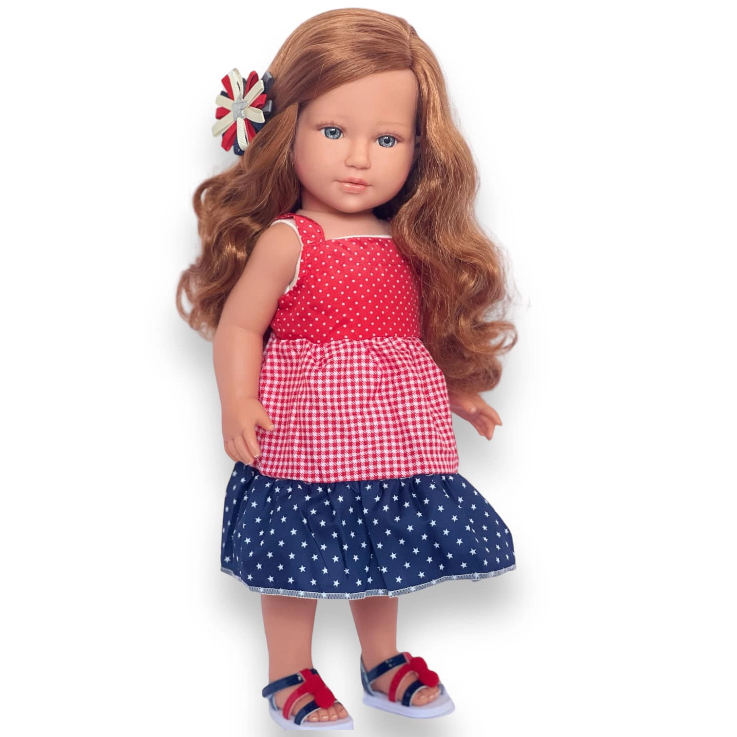 Kennedy and Friends 18 Inch Girl Doll  Jolene: The Stunning Redhead Beauty with Dark Blue Eyes and Wavy Italian Hair