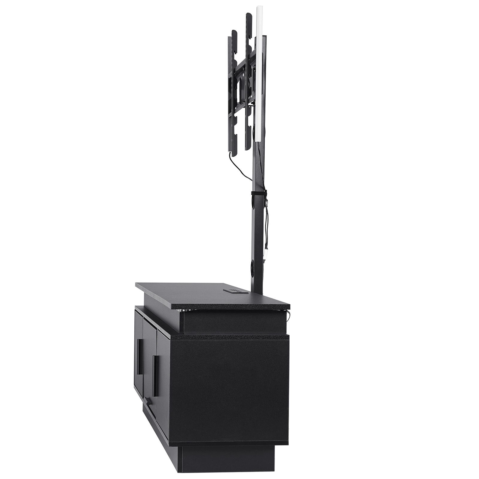 HONGGE TV Stand with Mount for up to 75 in TVs Entertainment Center with Power Outlet & LED Lights Height Adjustable TV