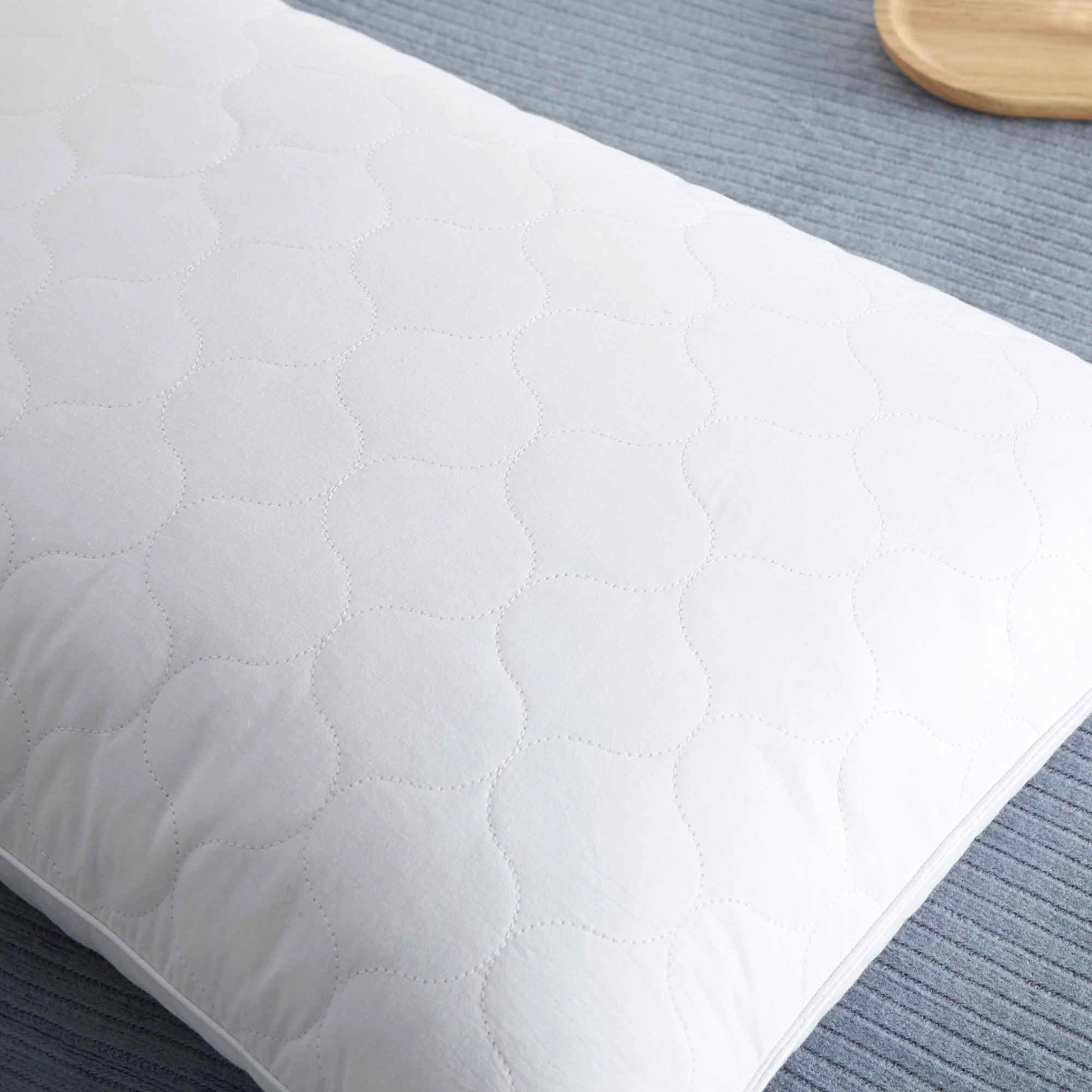 PEACENEST Gourd Quilted Goose Feather Pillow Set Soft Supportive Bed Pillows