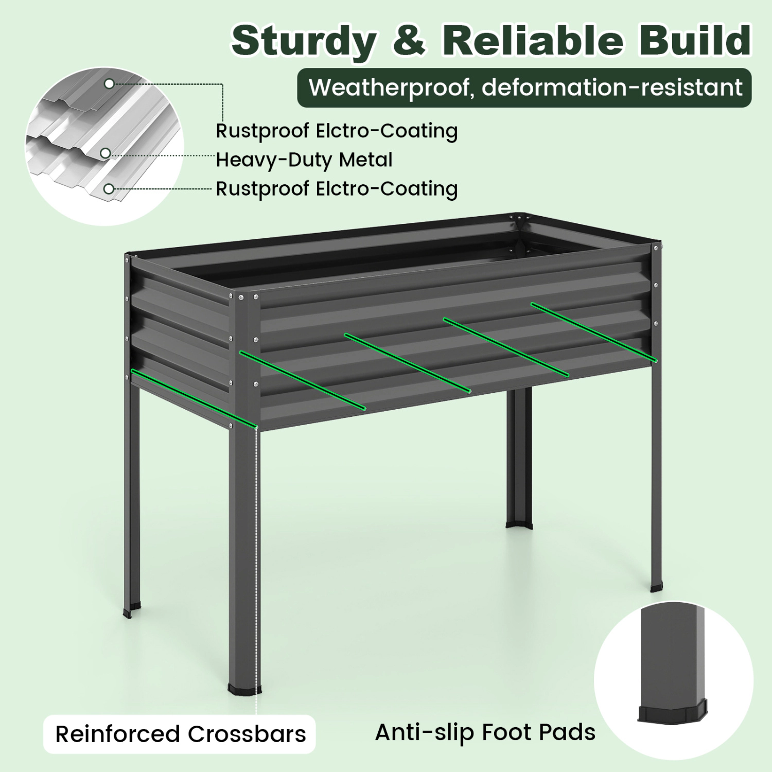 Hivvago Elevated Garden Bed with Protective Cover