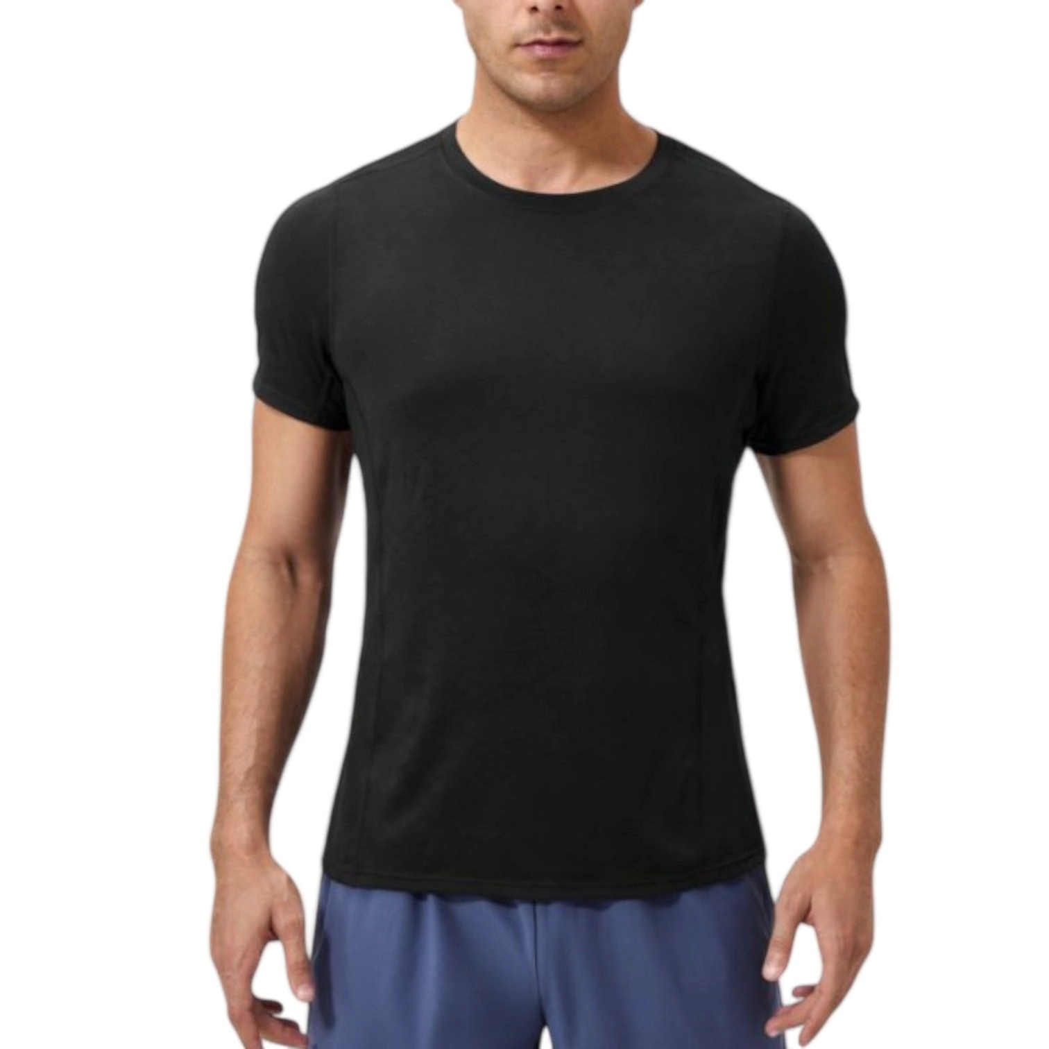 Anna-Kaci Men's Performance Crew Neck Athletic T-Shirt with Subtle Hex Pattern and Moisture-Wicking Fabric