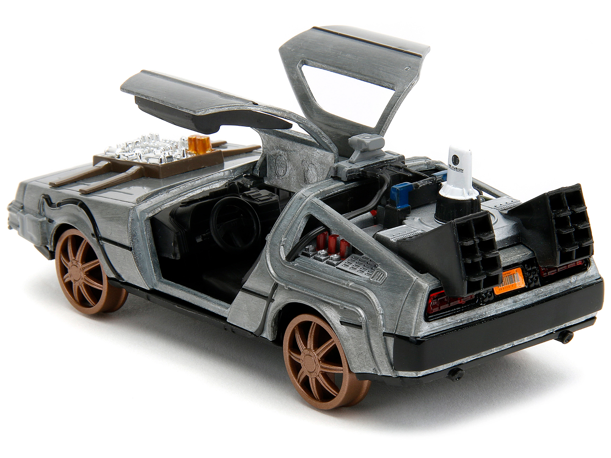 Jada Delorean Dmc (Time Machine) Brushed Metal Train Wheel Version "Back To The Future Part Iii" (1990) Movie