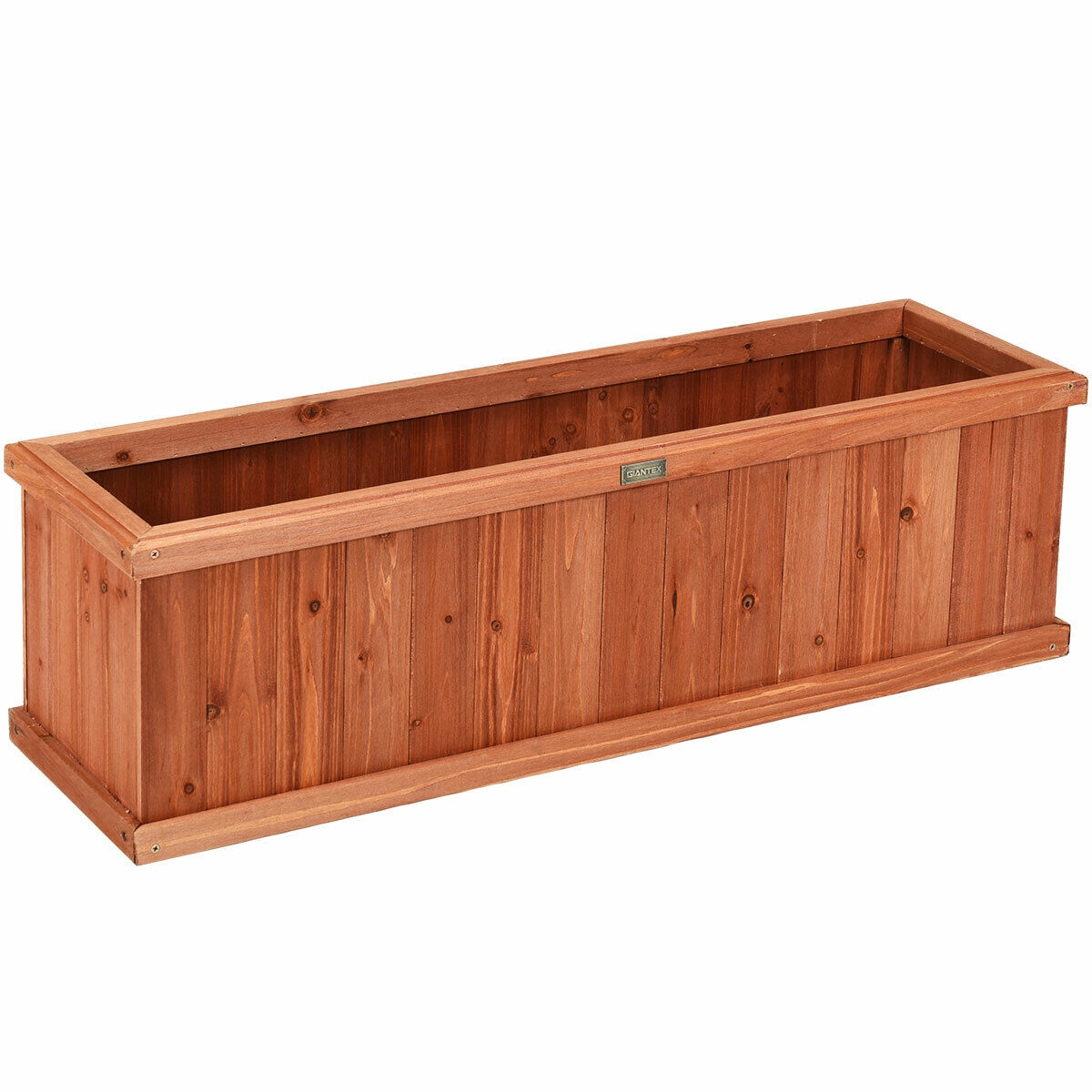 SlickBlue Natural Wood Garden Planter Container with Drainage