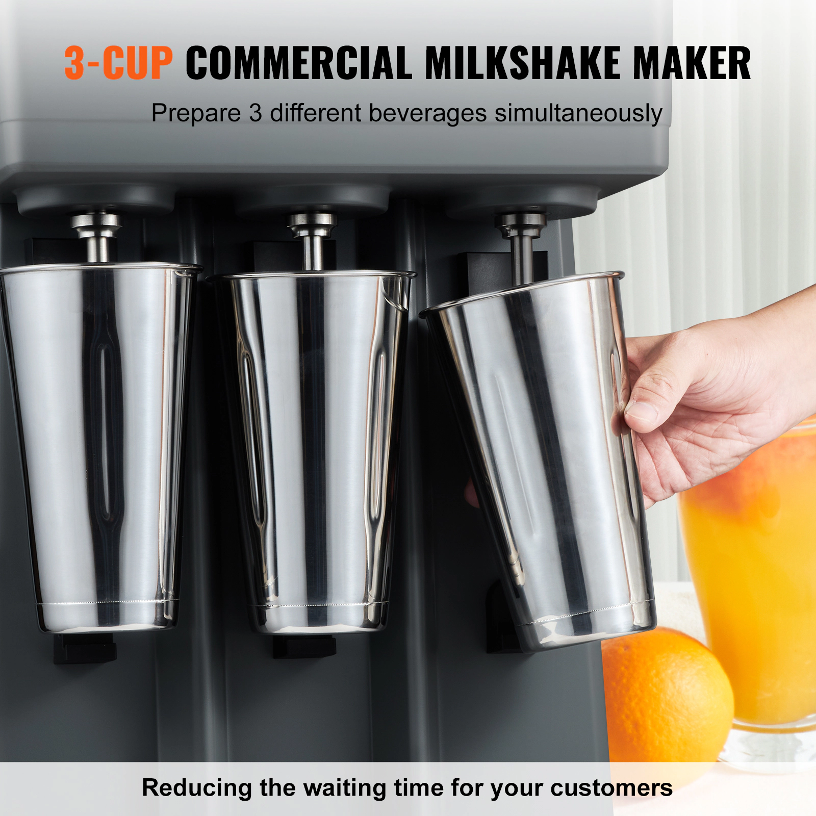HONGGE Milkshake Machine, 375W Maker Mixer, Head Drink Mixer Blender Machine