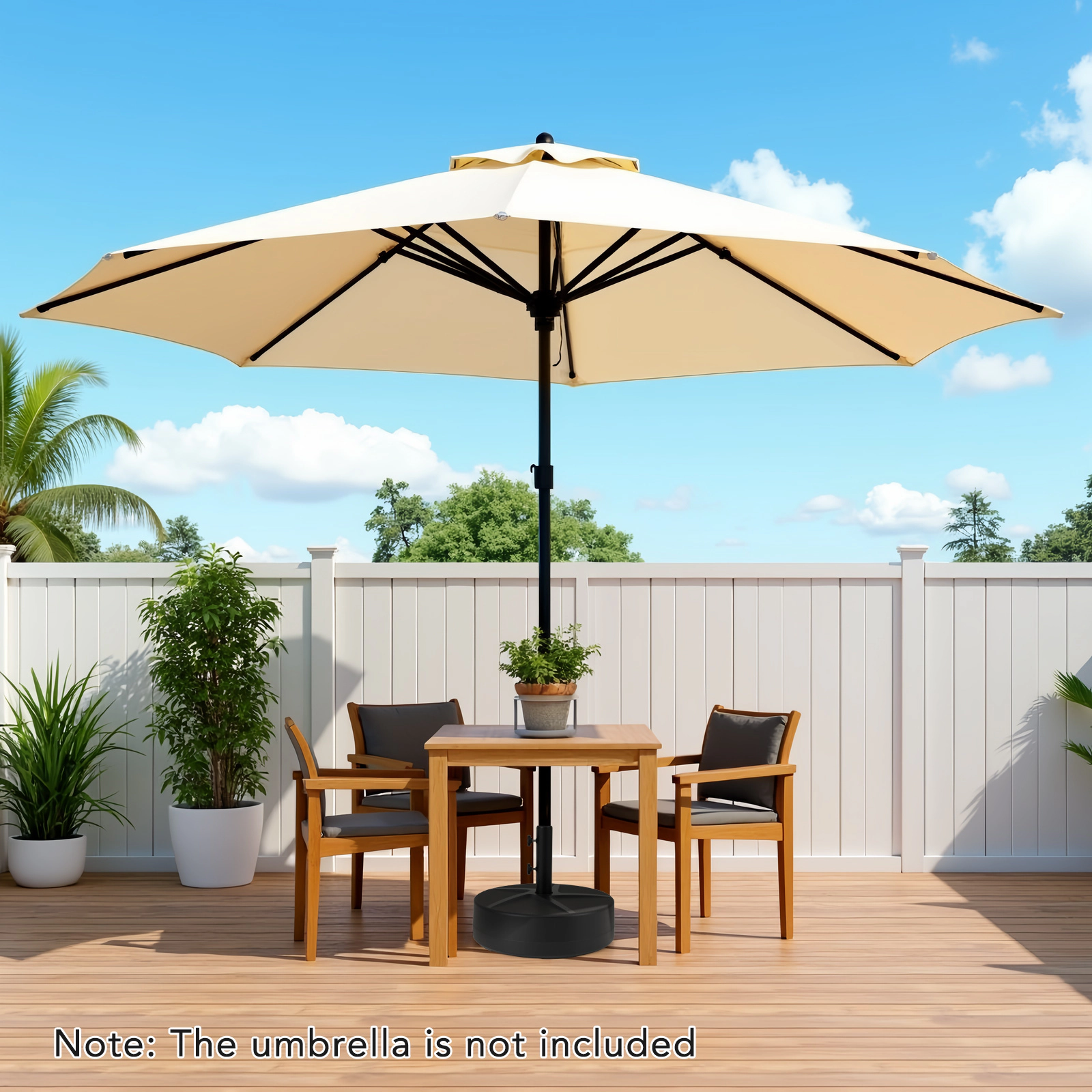 SUGIFT Patio Umbrella Base Black 88 LBS Water and Sand Fillable Market Umbrella Stand
