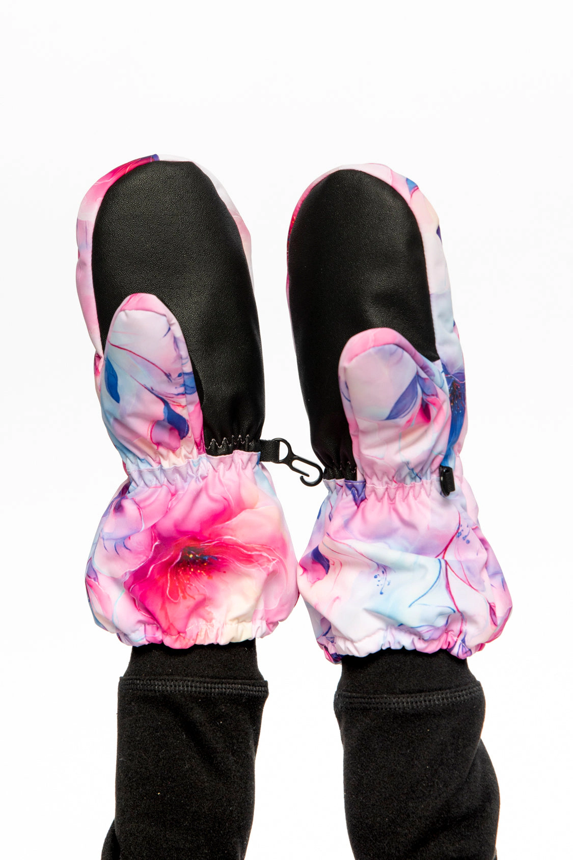 Deux par Girls Play Flower Print Waterproof Winter Mittens with Rubberized Palm