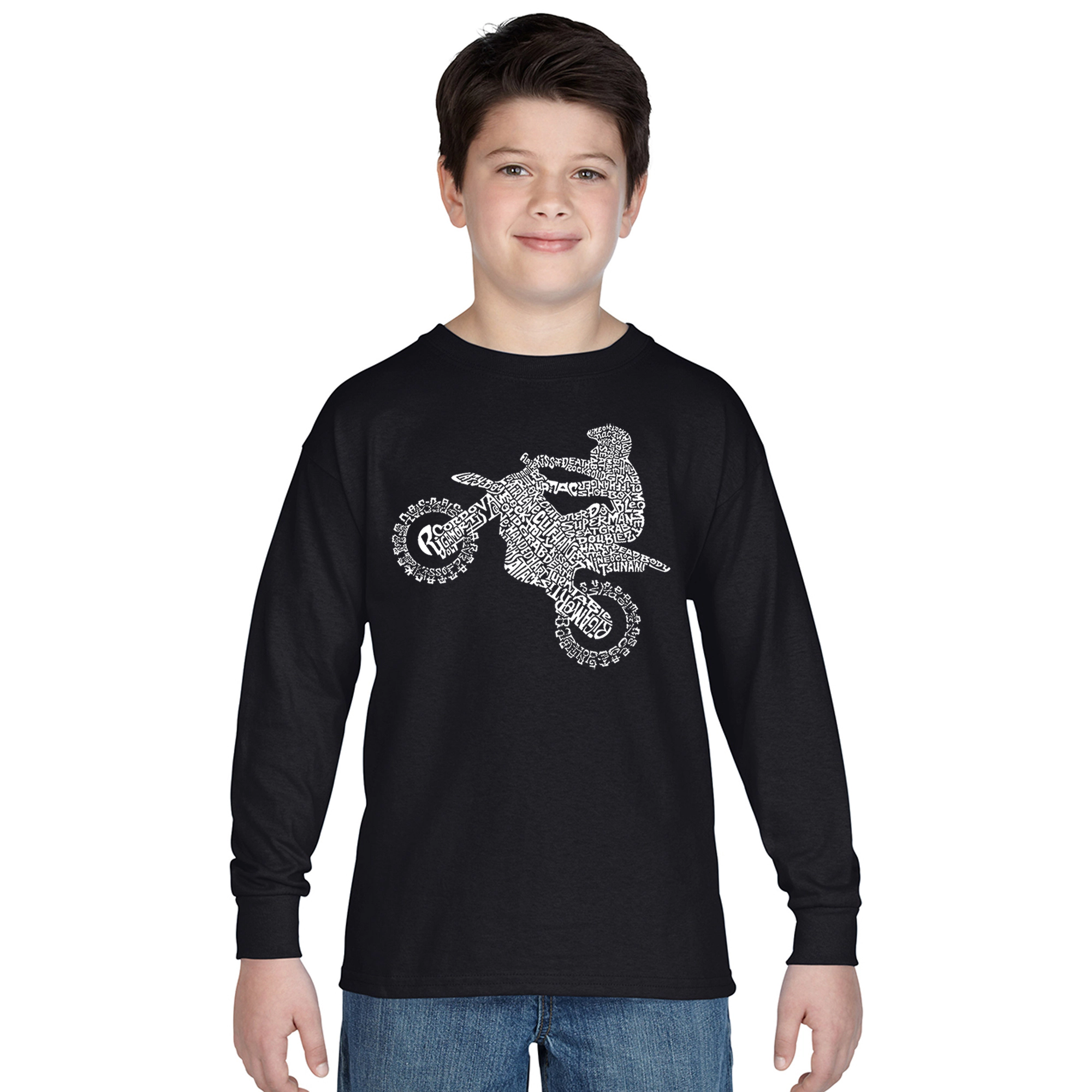 LA Pop Art Boys Long Sleeve T-Shirt -  Freestyle Motocross FMX