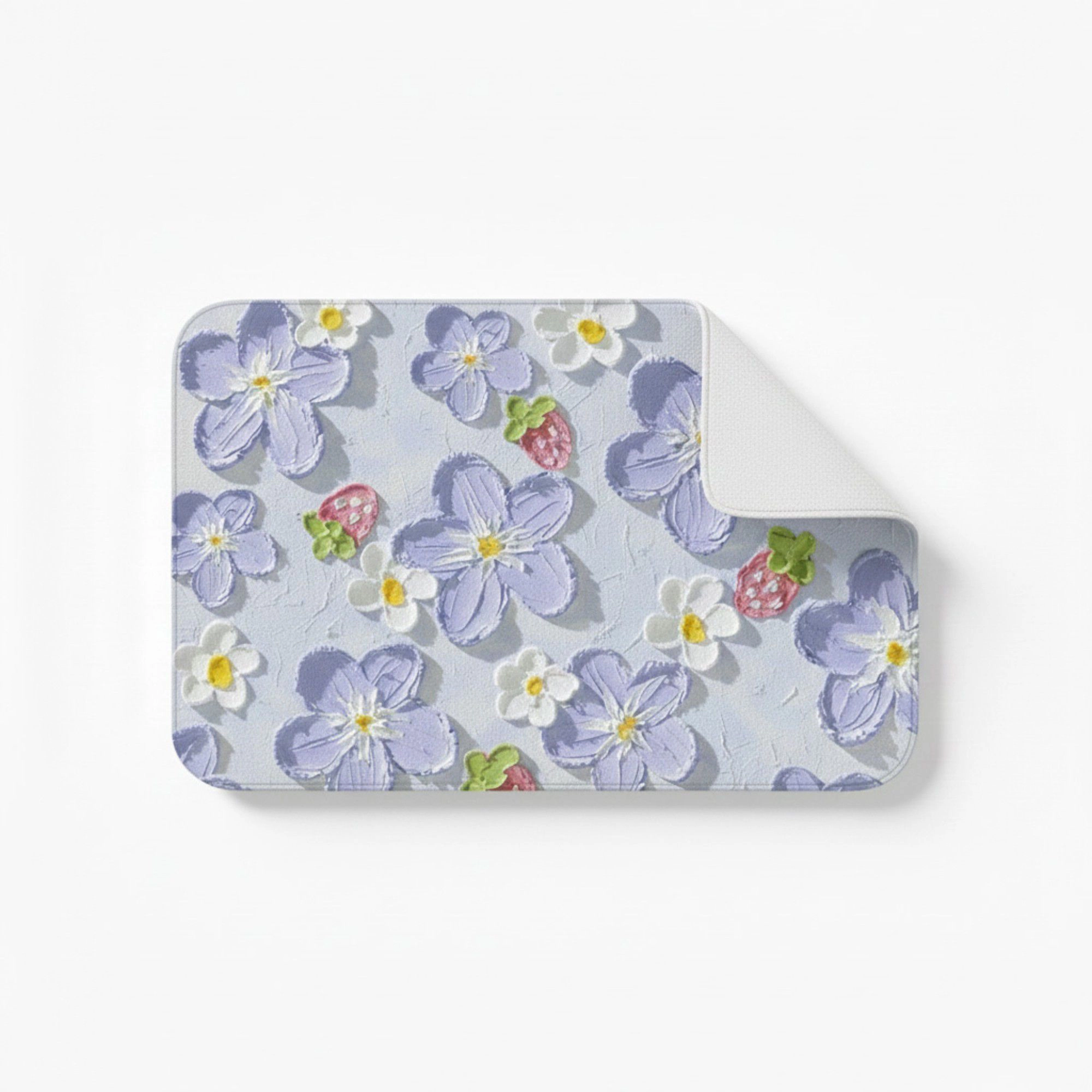 Alilang Unisex Plush Absorbent Bathroom Floor Mat with Floral Pattern Soft Cushioned Bath Rug for Tub Shower and Sink Ar