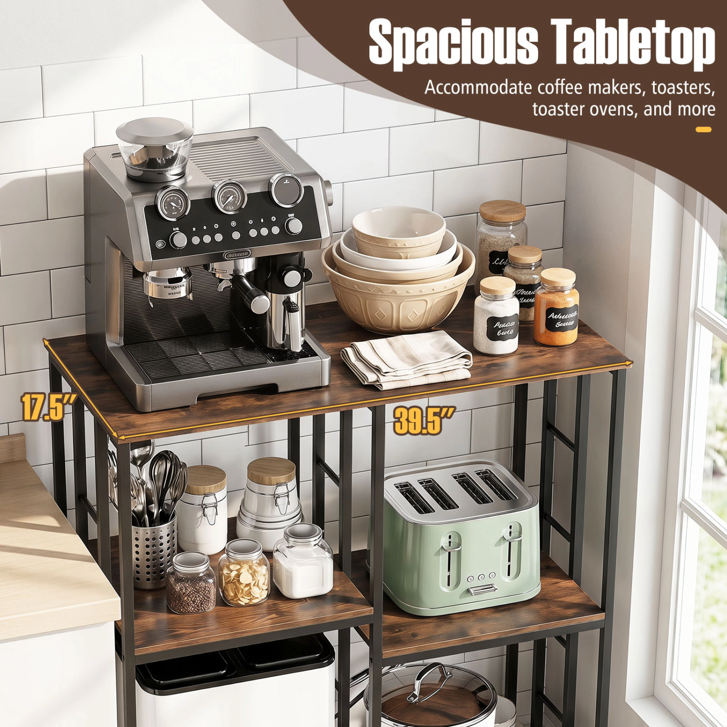 LJG 4-Tier Heavy-Duty Kitchen Baker's Rack