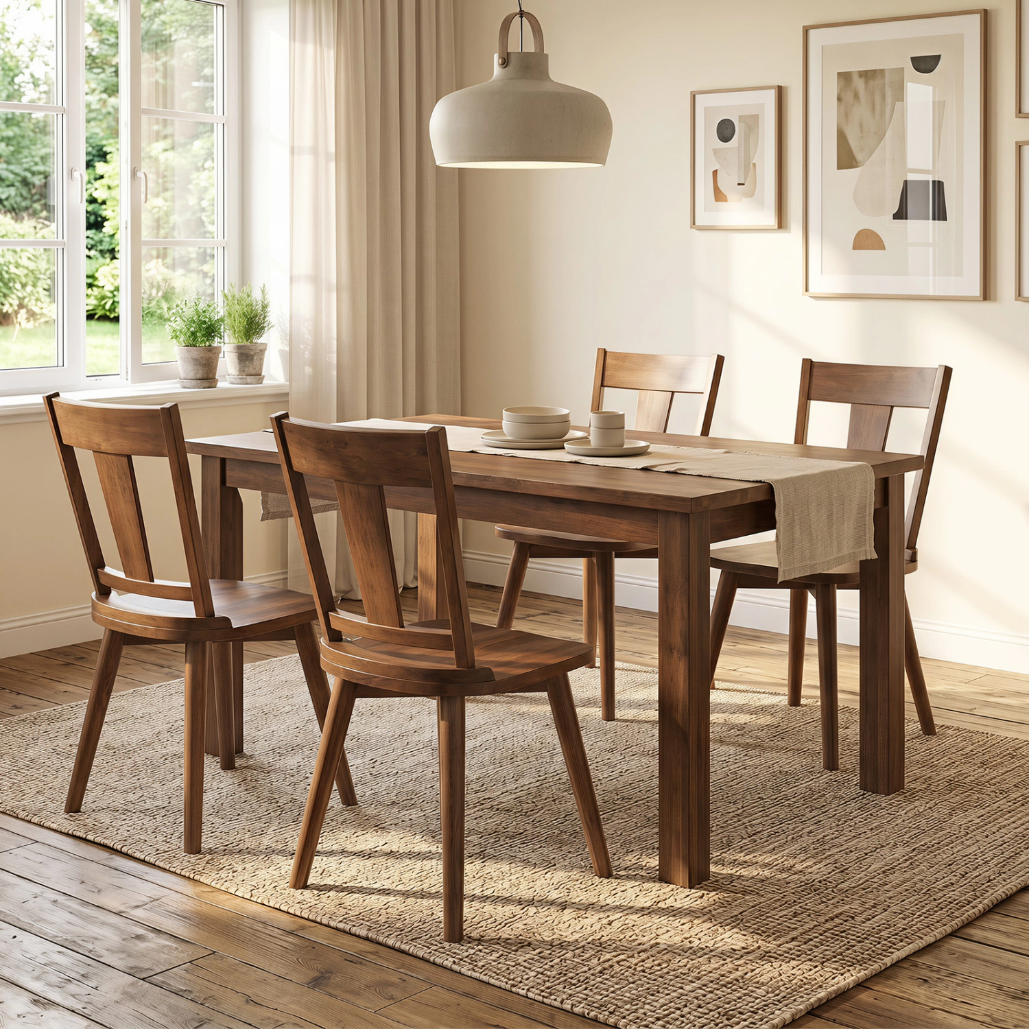 LJG Dining Chairs Set of with Solid Wood Backrest for Kitchen Dining Room