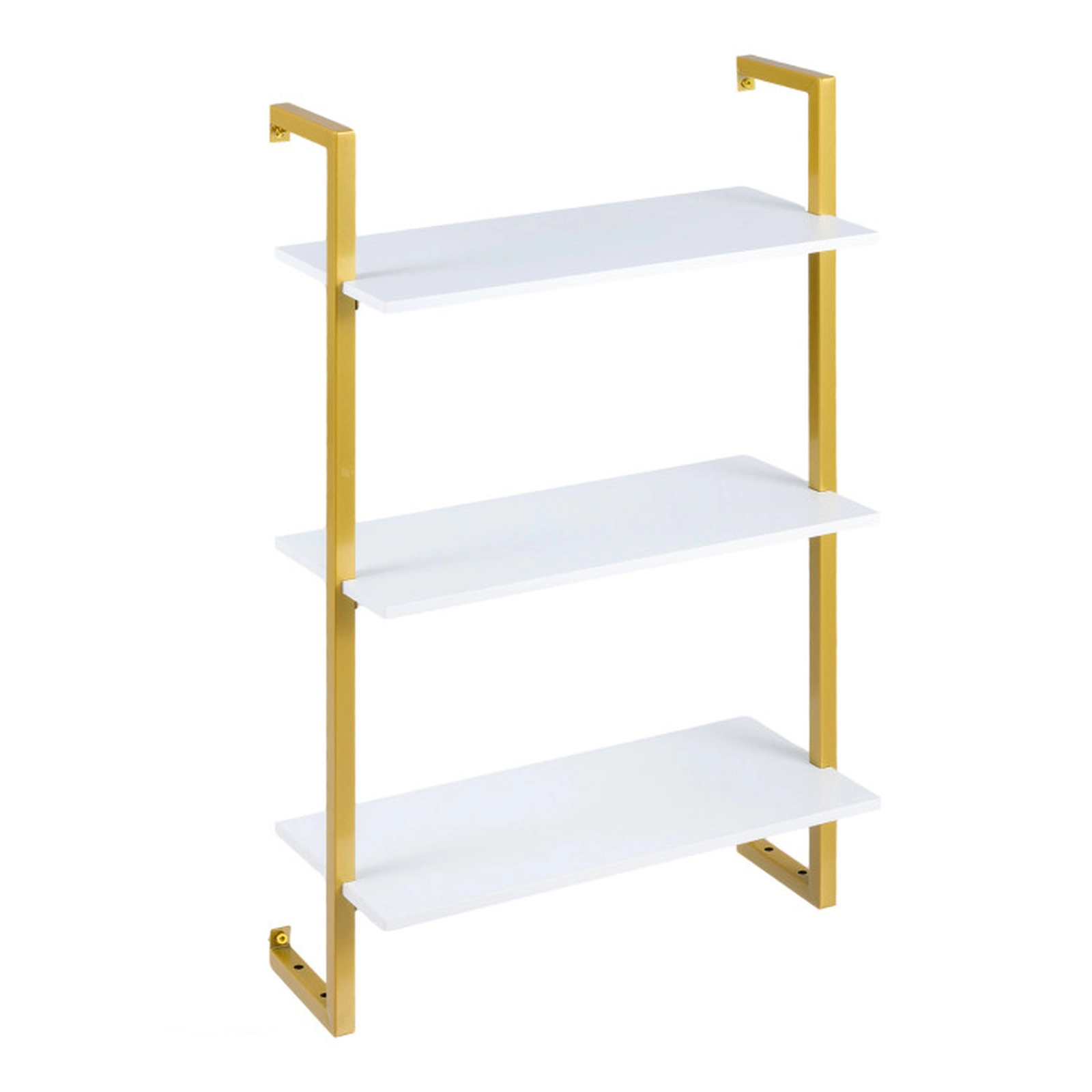 SUGIFT 3-Tier Floating Modern Wall-Mounted Bookcase 22-lb Per Shelf Capacity 66-lb Total Capacity White