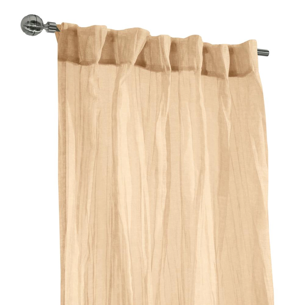 Habitat Paloma Sheer Dual Header Stylish and Functional Curtain Panel 52" x 108" Apricot