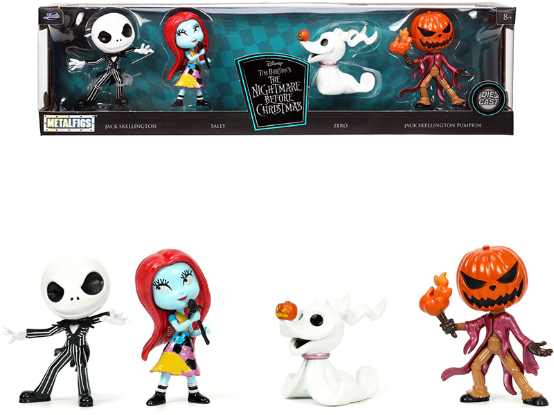 Jada Set Of 4 Diecast Figurines (2.5") Tim Burton'S "The Nightmare Before Christmas" "Metalfigs" Series By Jada