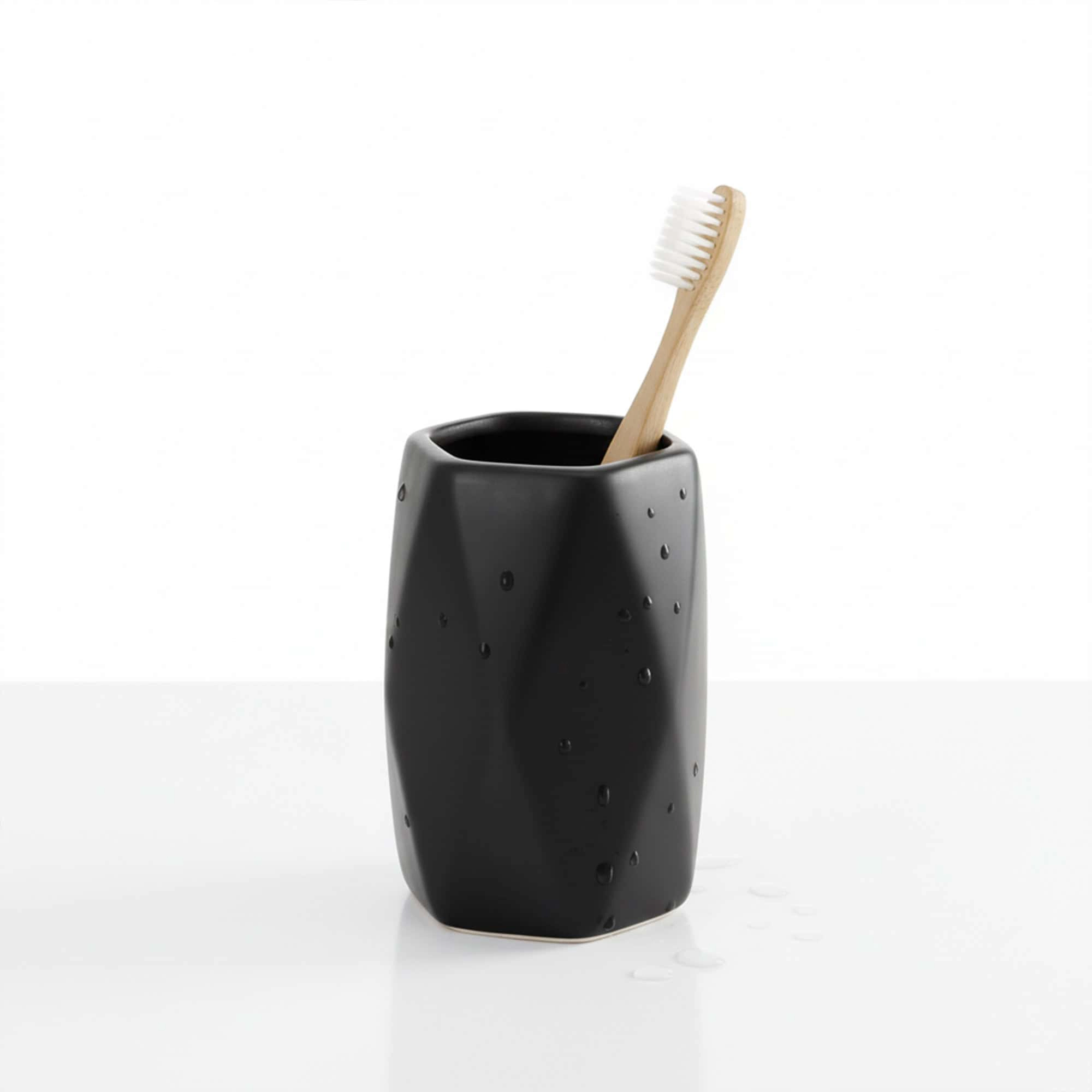 Evideco French Home Goods Faceted Diamond Stoneware Tumbler - Matte Finish