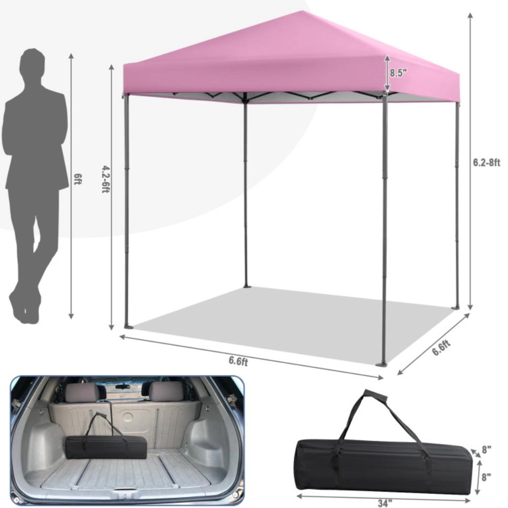 Hivvago 6.6 x 6.6 Feet Outdoor Pop-up Canopy Tent with UPF 50+ Sun Protection
