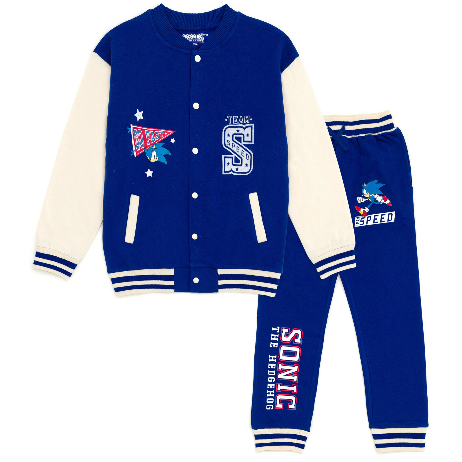 SEGA Sonic the Hedgehog Boys' Varsity Jacket and Joggers Set