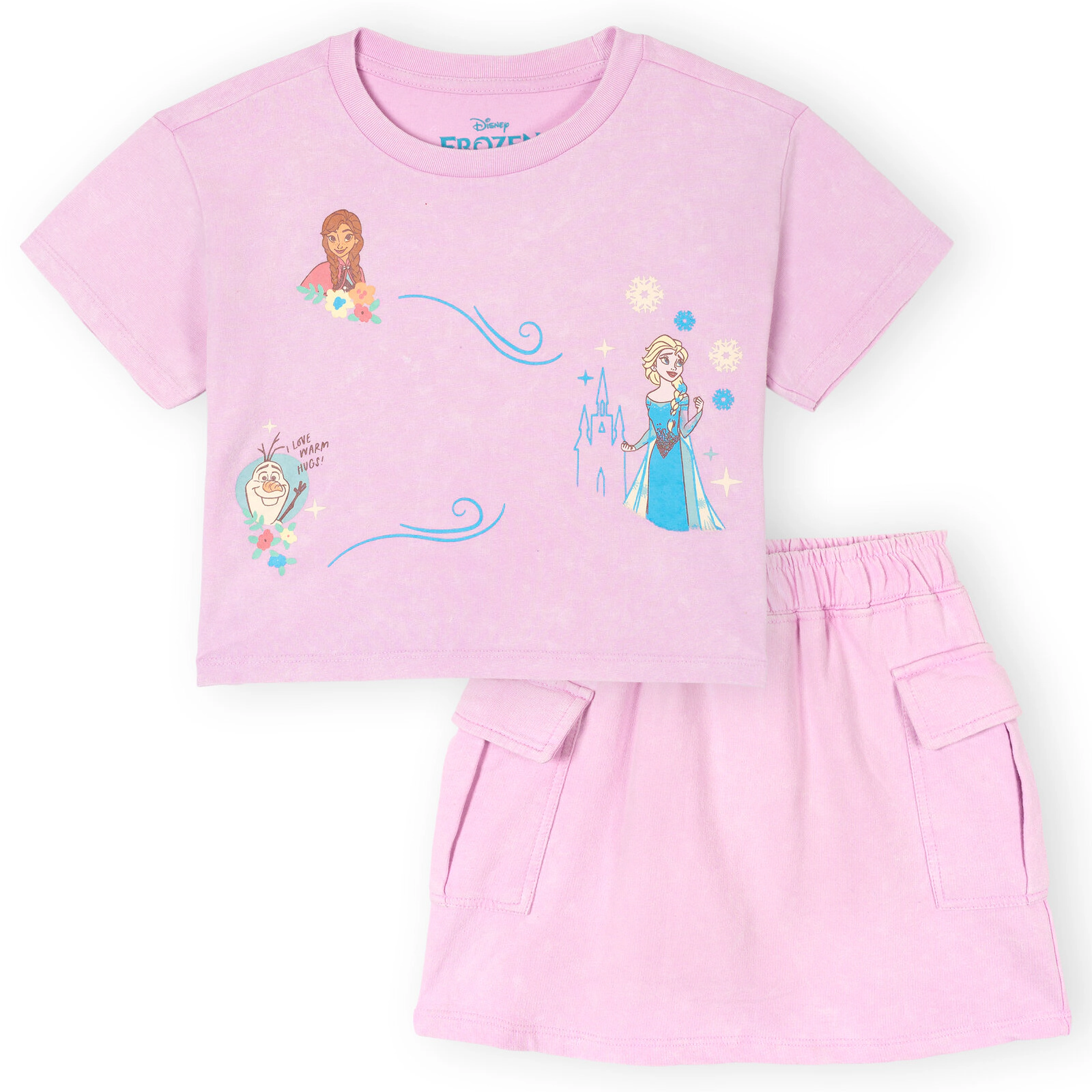 Disney Girls' 2-Piece Mineral Wash Tee and Skort Set