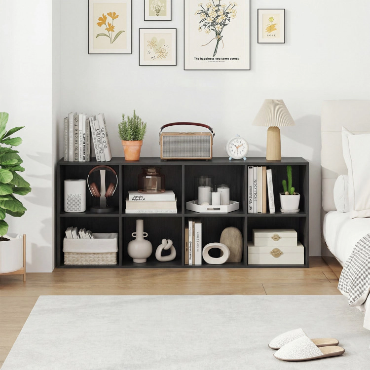 Hivvago 8-Cube Bookcase Bookshelf with 2 Anti-Tipping Kits Storage Organizer