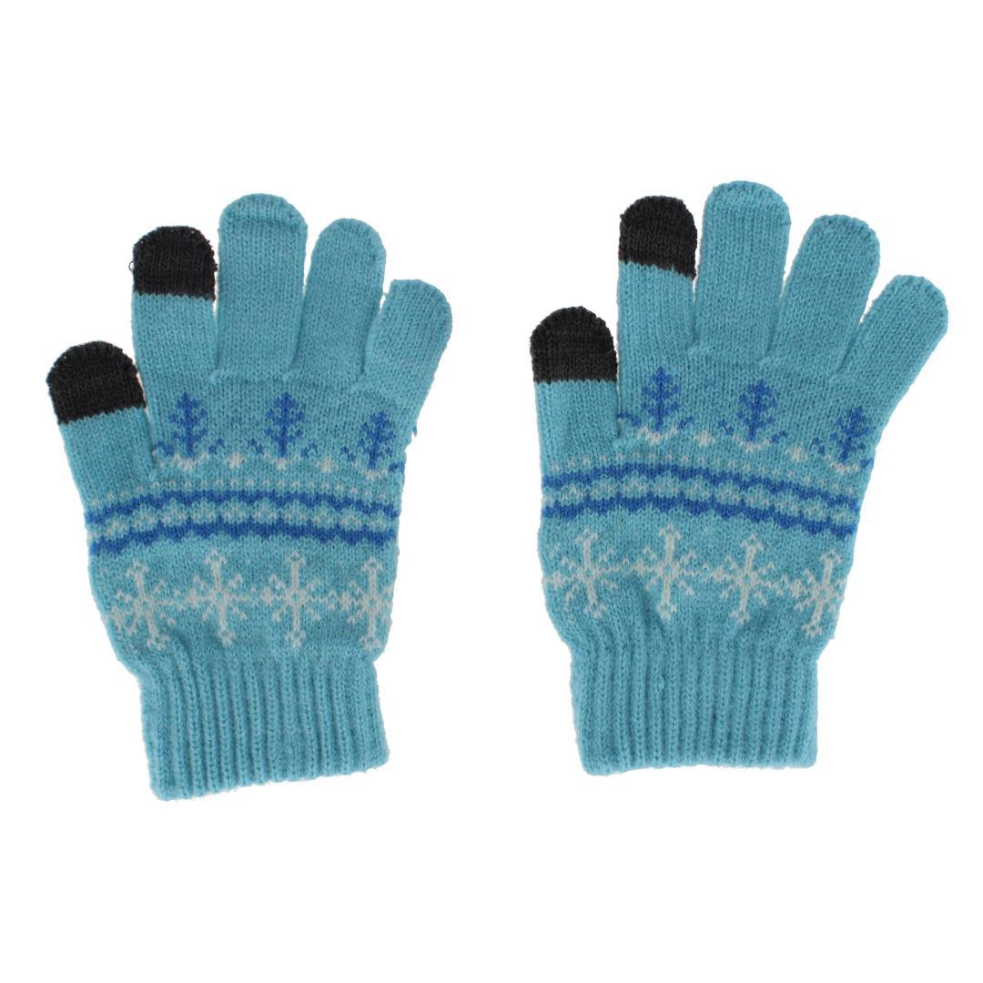 Grand Sierra Girl's One Snowflake Pattern Touchscreen Gloves